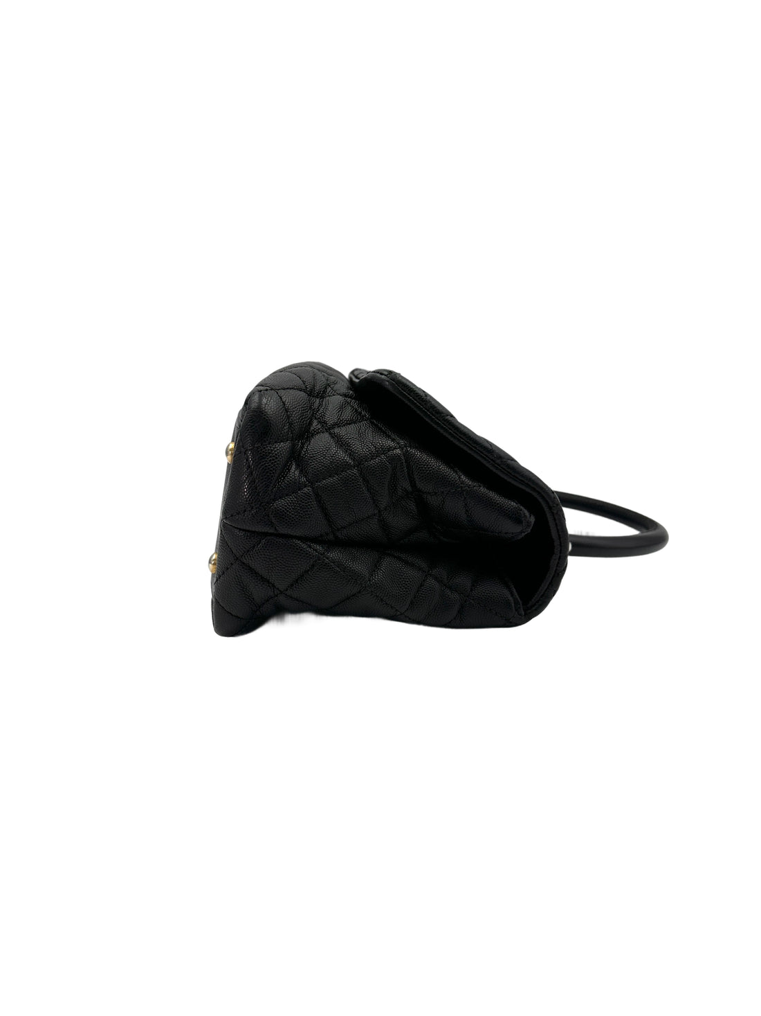 Chanel CoCo Handle Black Quilted Leather Medium Size Handle Bag With Gold Buckle(27***18) CC1866