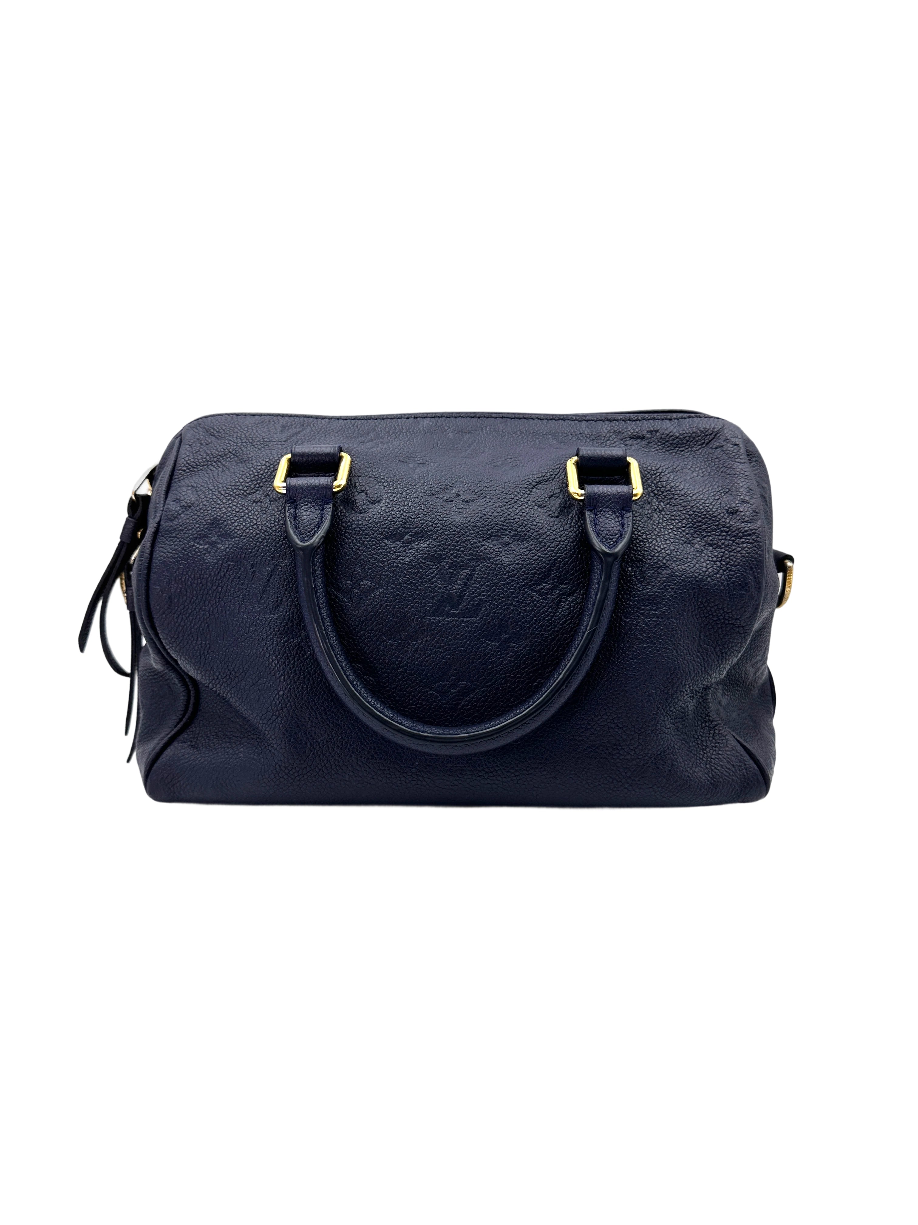 Louis Vuitton Speedy25 Navy Monogram Empreinte Leather Handle Bag LV2553