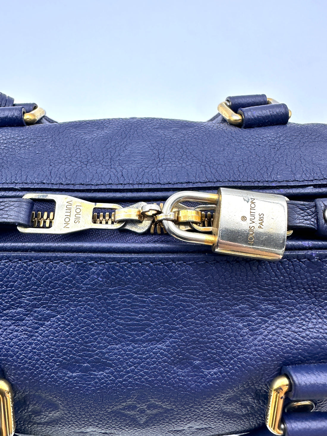 Louis Vuitton Speedy25 Navy Monogram Empreinte Leather Handle Bag LV2553