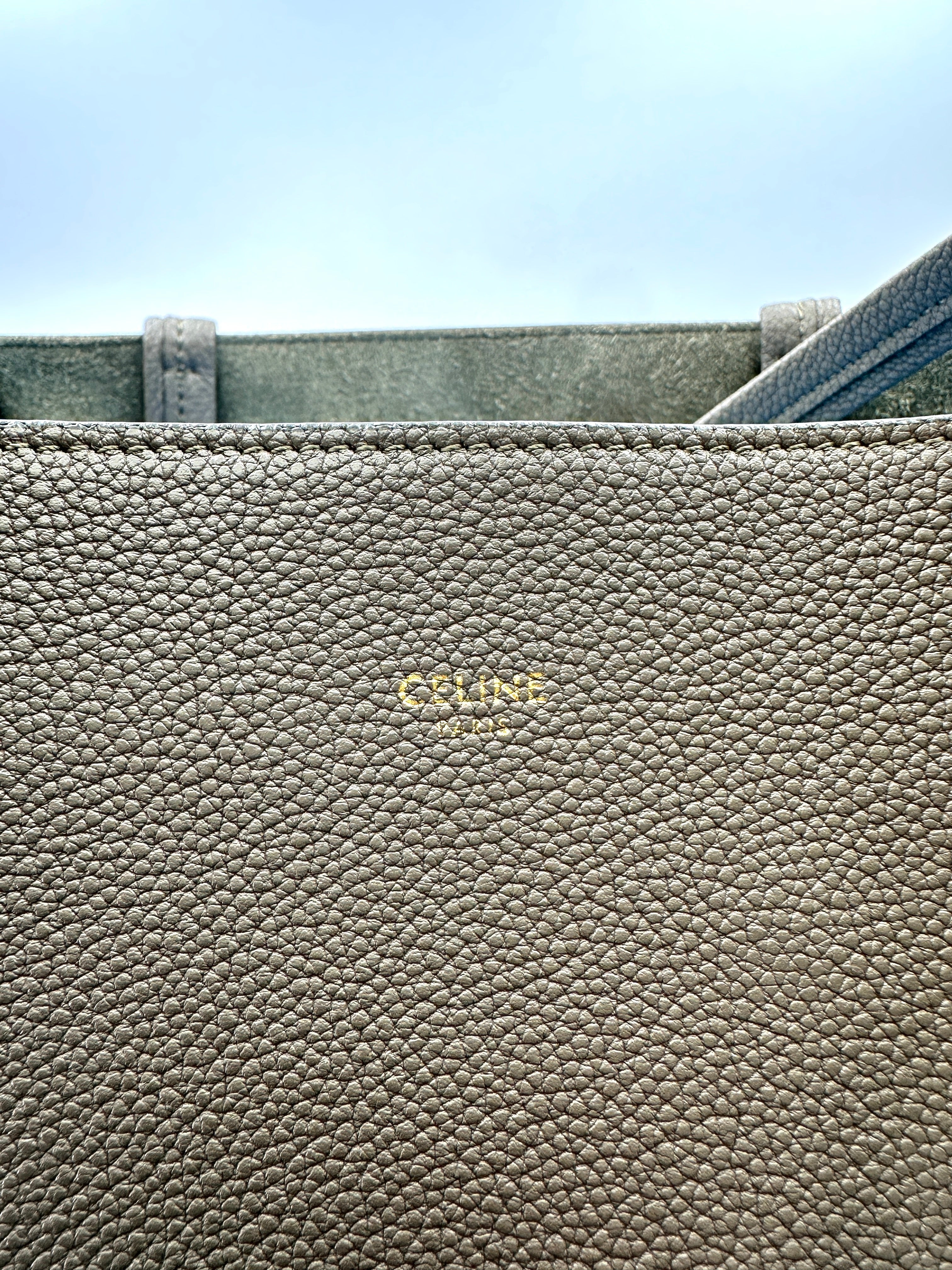 Celine Cabas Phantom Grey Leather Handle Bag CE157
