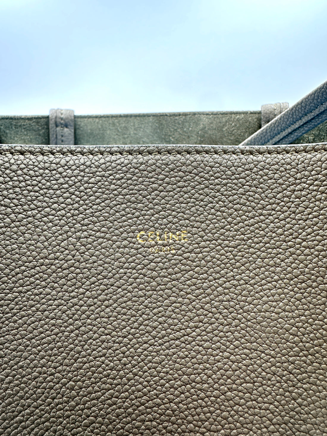 Celine Cabas Phantom Grey Leather Handle Bag CE157