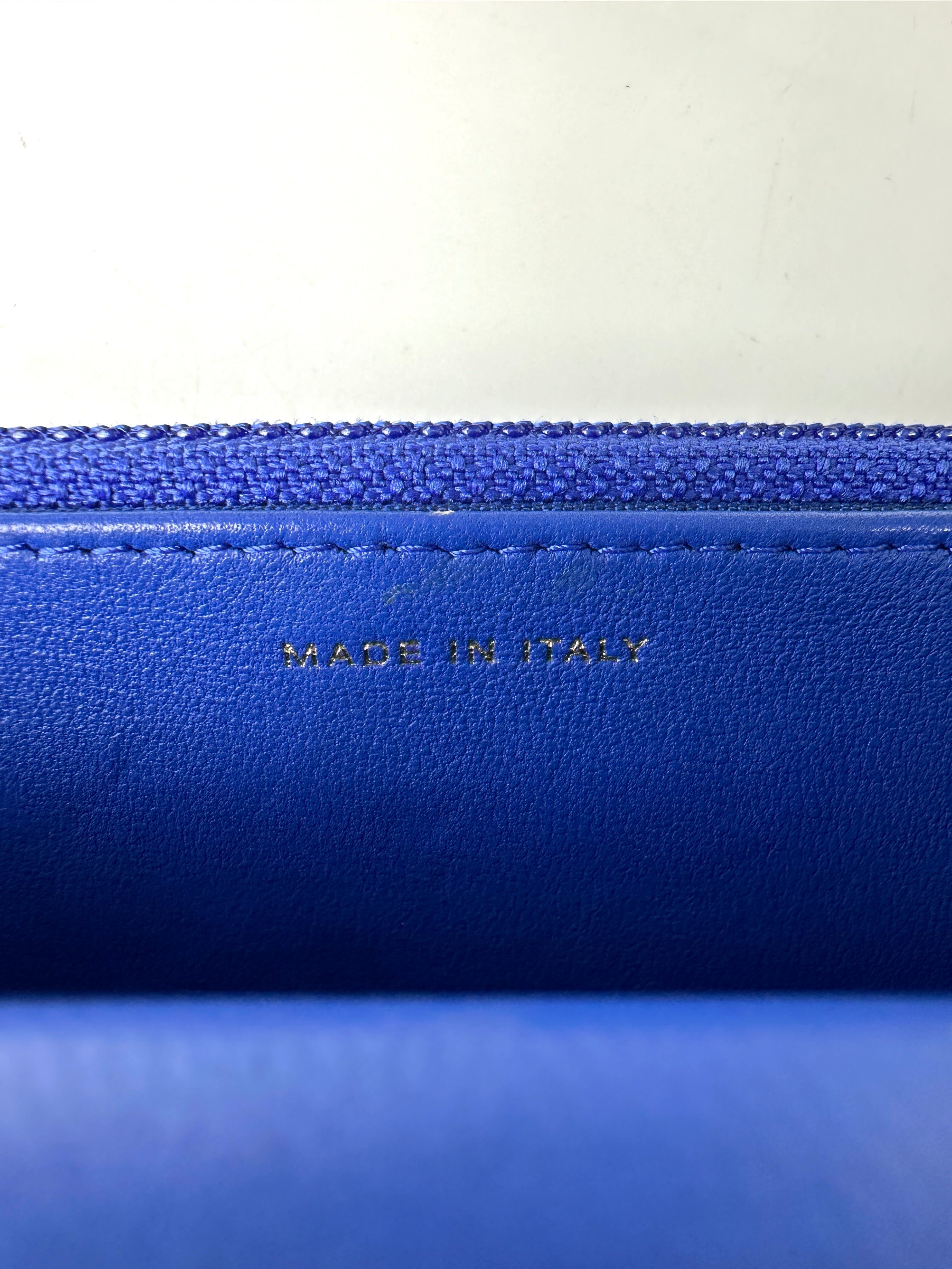 Chanel Blue Quilted Leather Wallet On Chain With Gold Buckle(22***15) CC1868