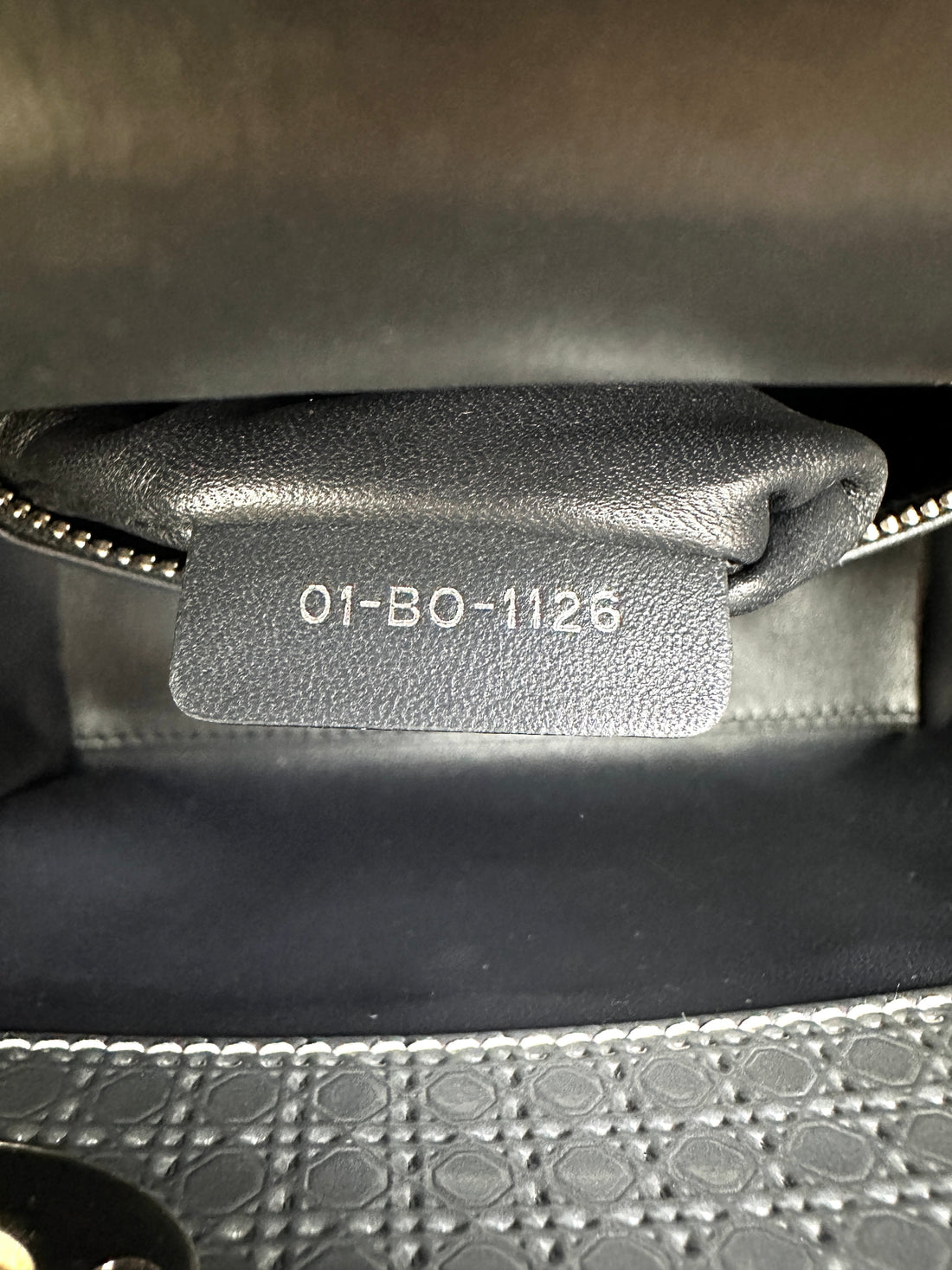 Christian Dior Lady Dior Metallic Silver Micro Cannage Leather Handle Bag With Silver Buckle DR714