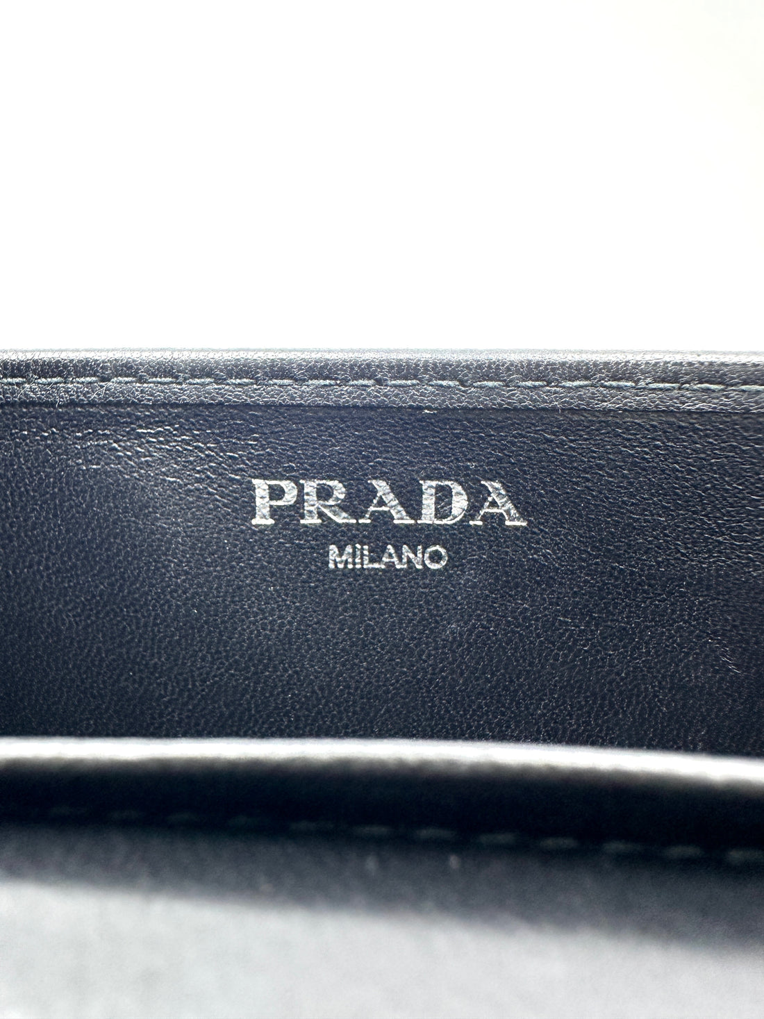 Prada Gauffre Black Nappa Leather Wallet On Chain With Silver Hardware PR298