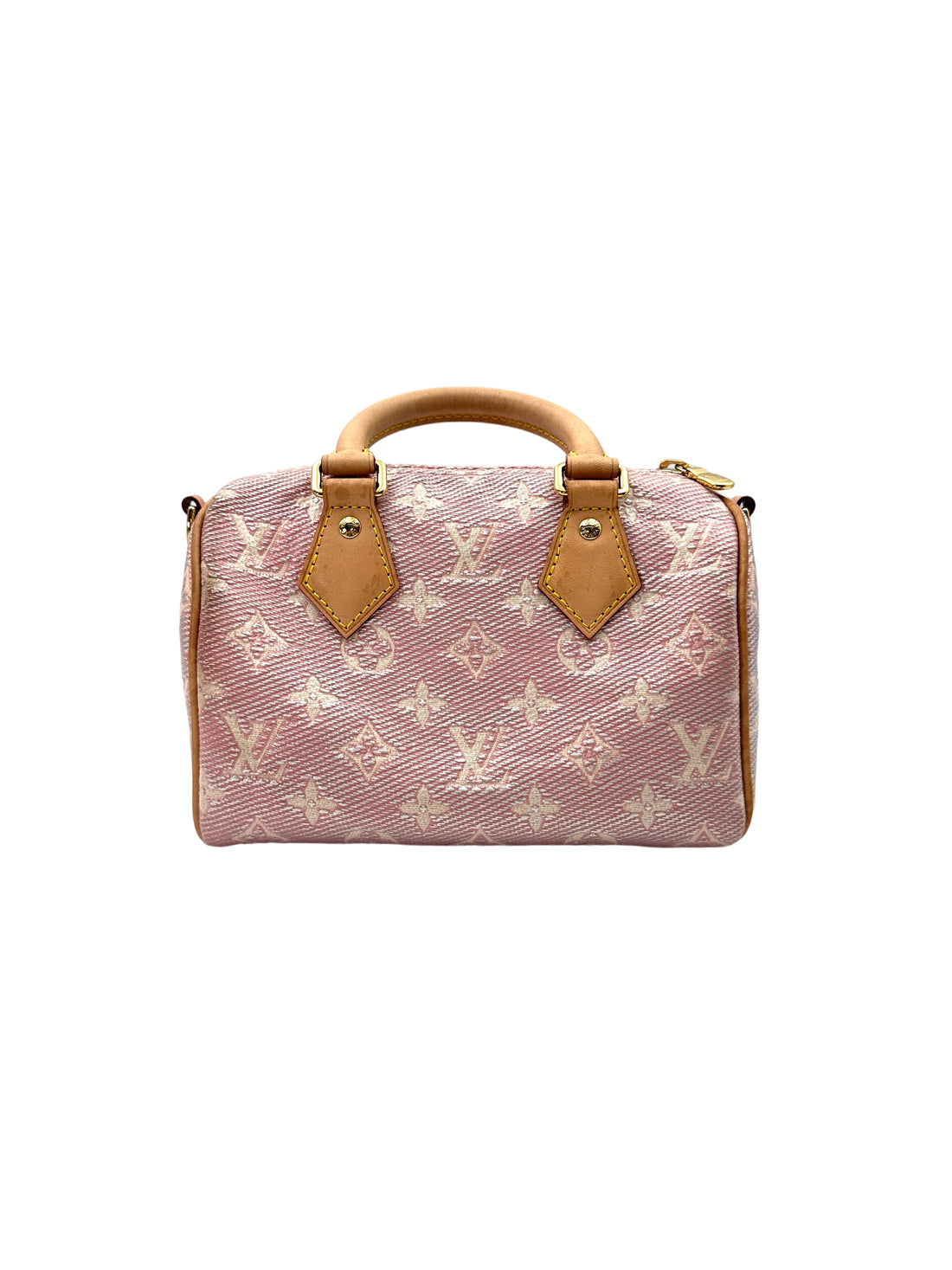 Louis Vuitton Speedy20 Pink/White Jacquard Canvas Handle Bag LV2555