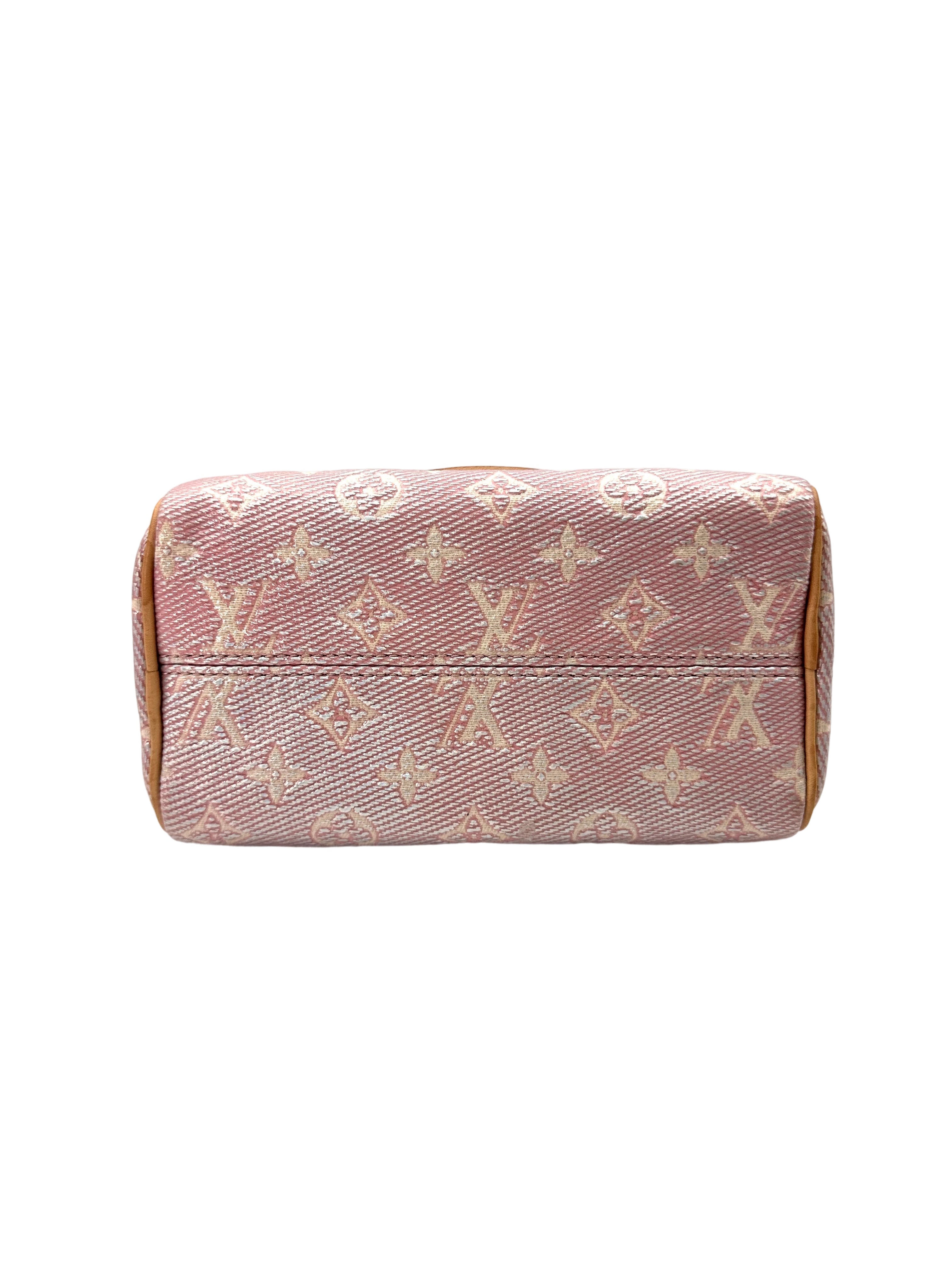 Louis Vuitton Speedy20 Pink/White Jacquard Canvas Handle Bag LV2555