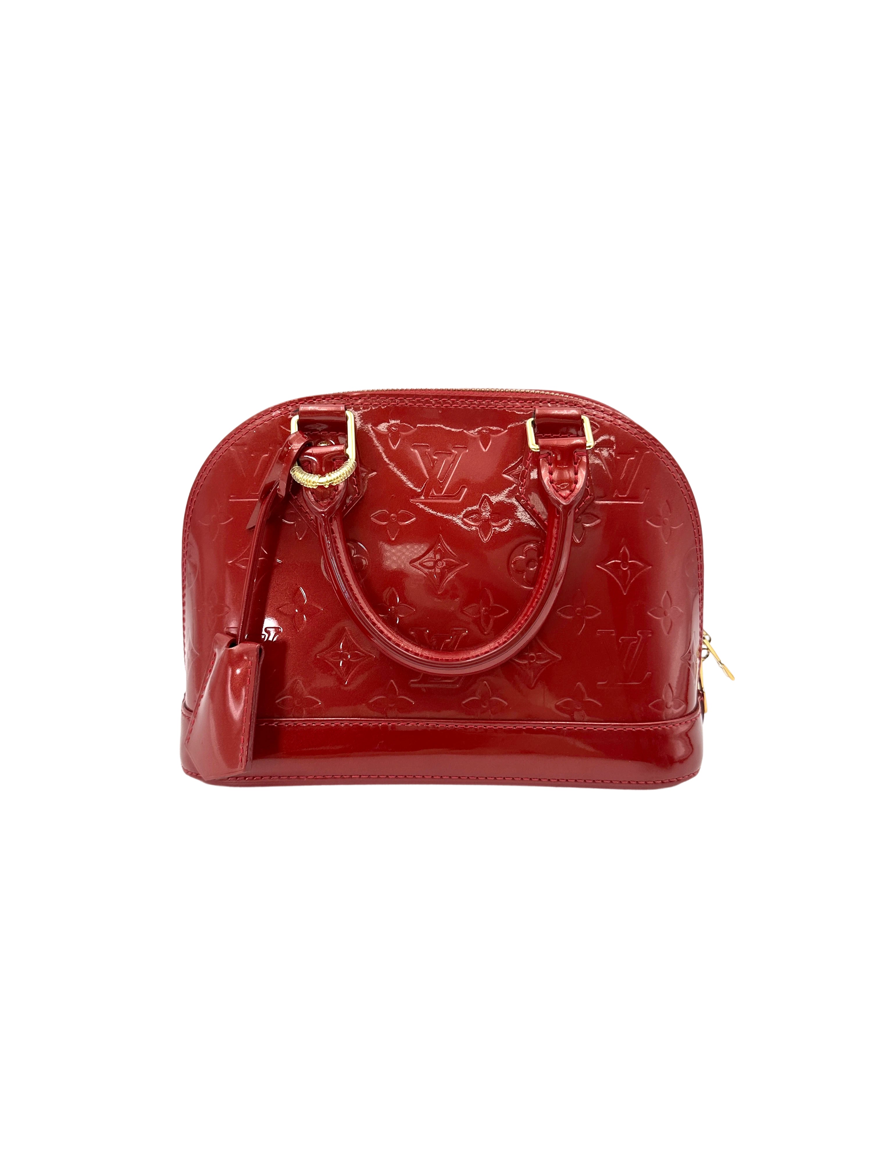 Louis Vuitton Alma BB Red Monogram Vernis Handle Bag LV2554