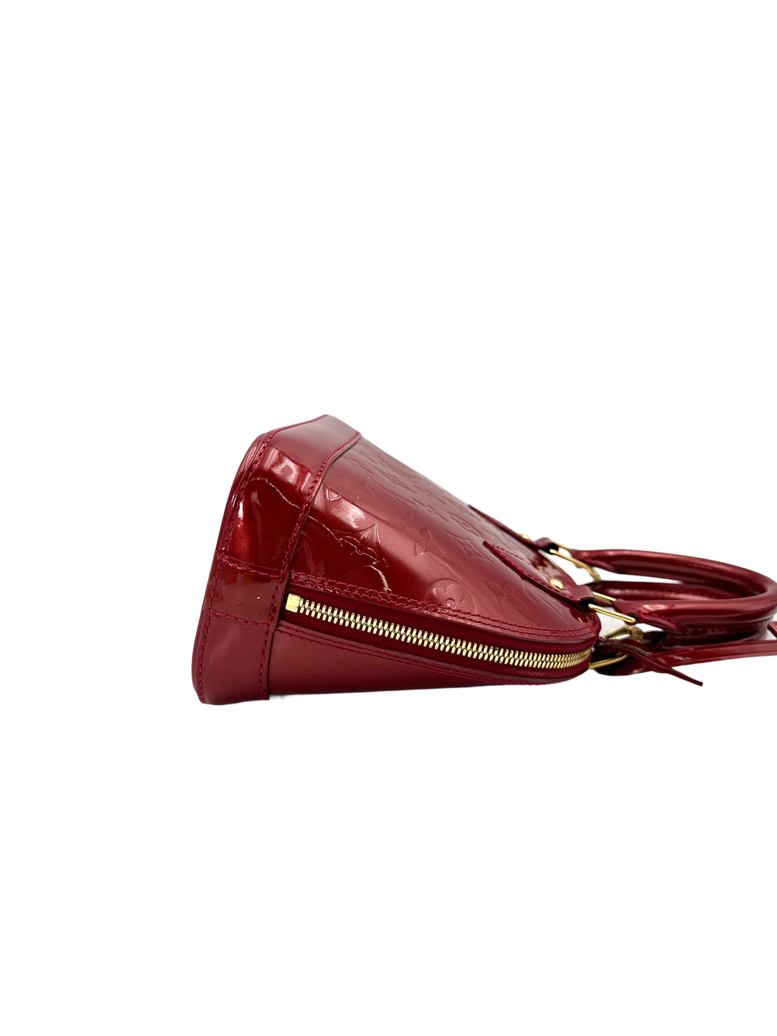 Louis Vuitton Alma BB Red Monogram Vernis Handle Bag LV2554