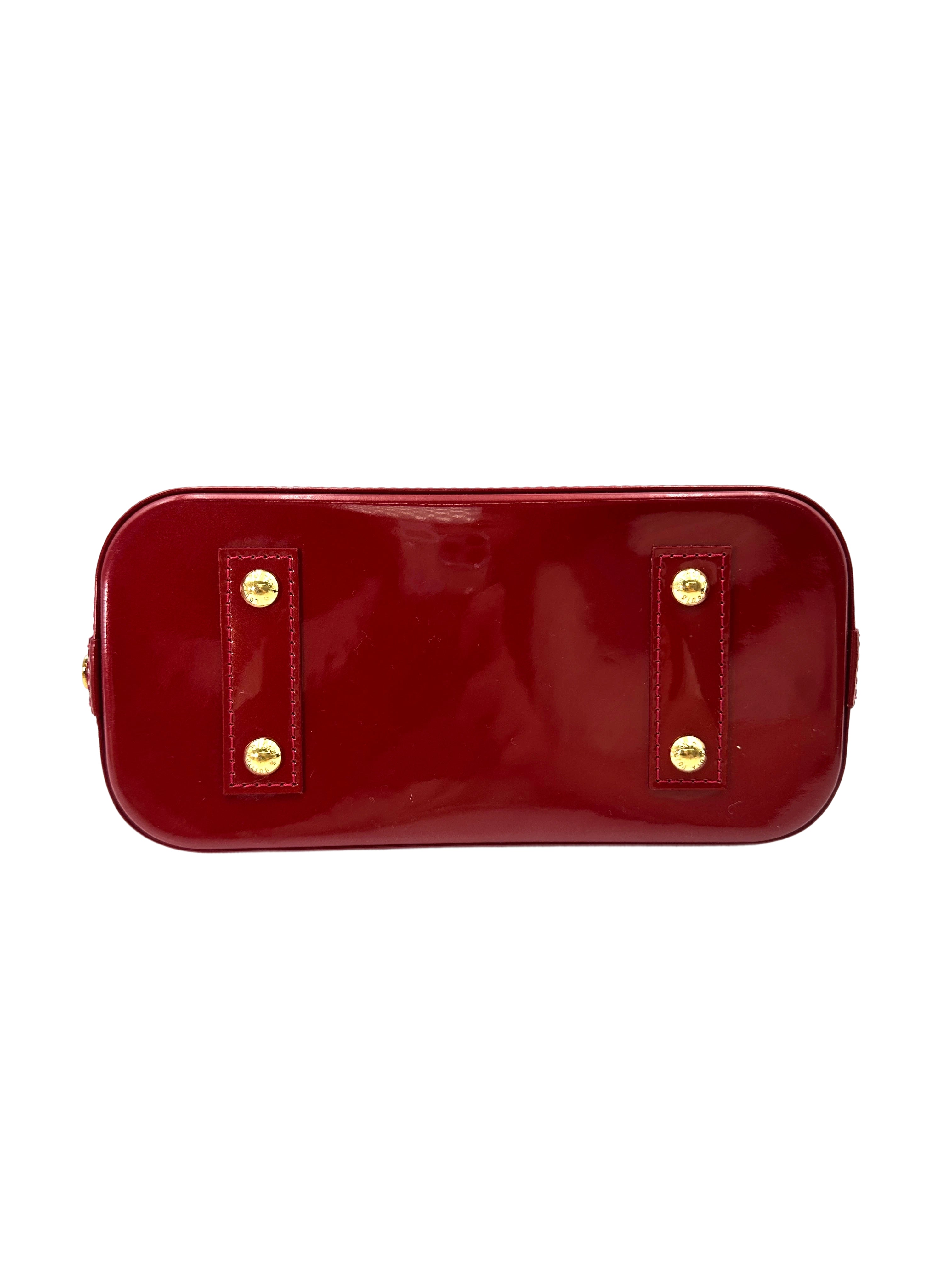 Louis Vuitton Alma BB Red Monogram Vernis Handle Bag LV2554