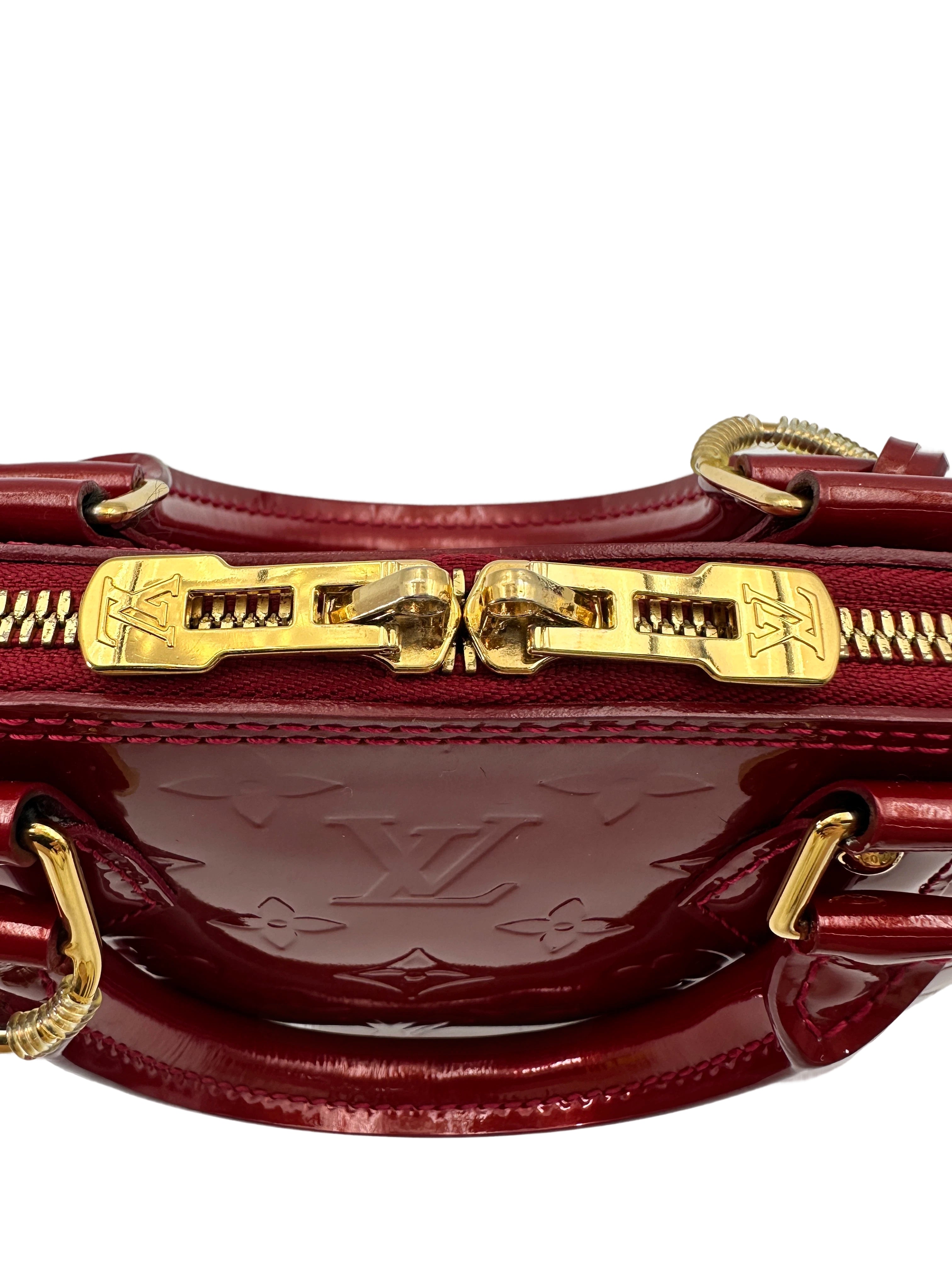 Louis Vuitton Alma BB Red Monogram Vernis Handle Bag LV2554