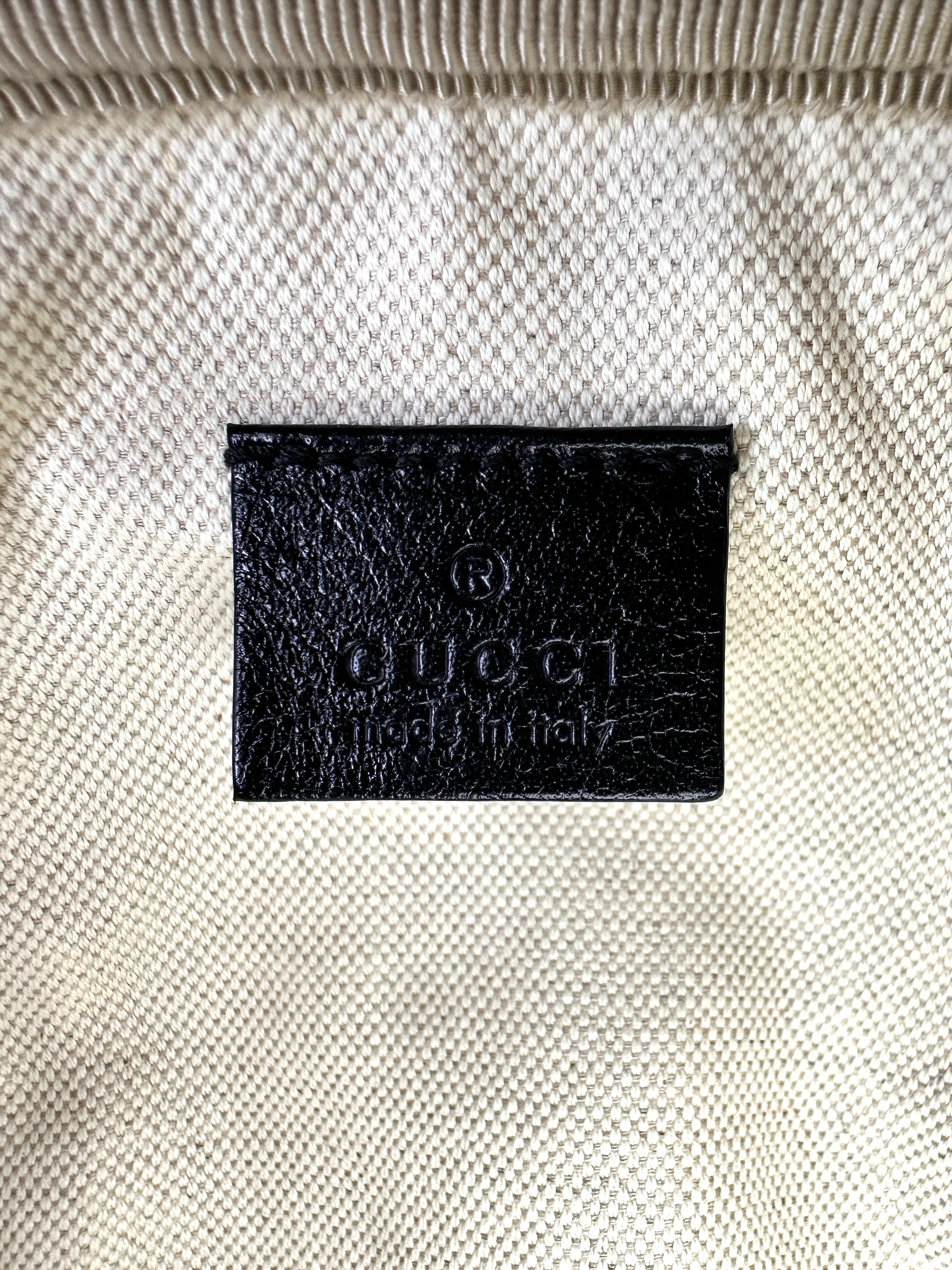 Gucci Tifosa Black Leather Basketball Shape Tote Handle Bag GG897