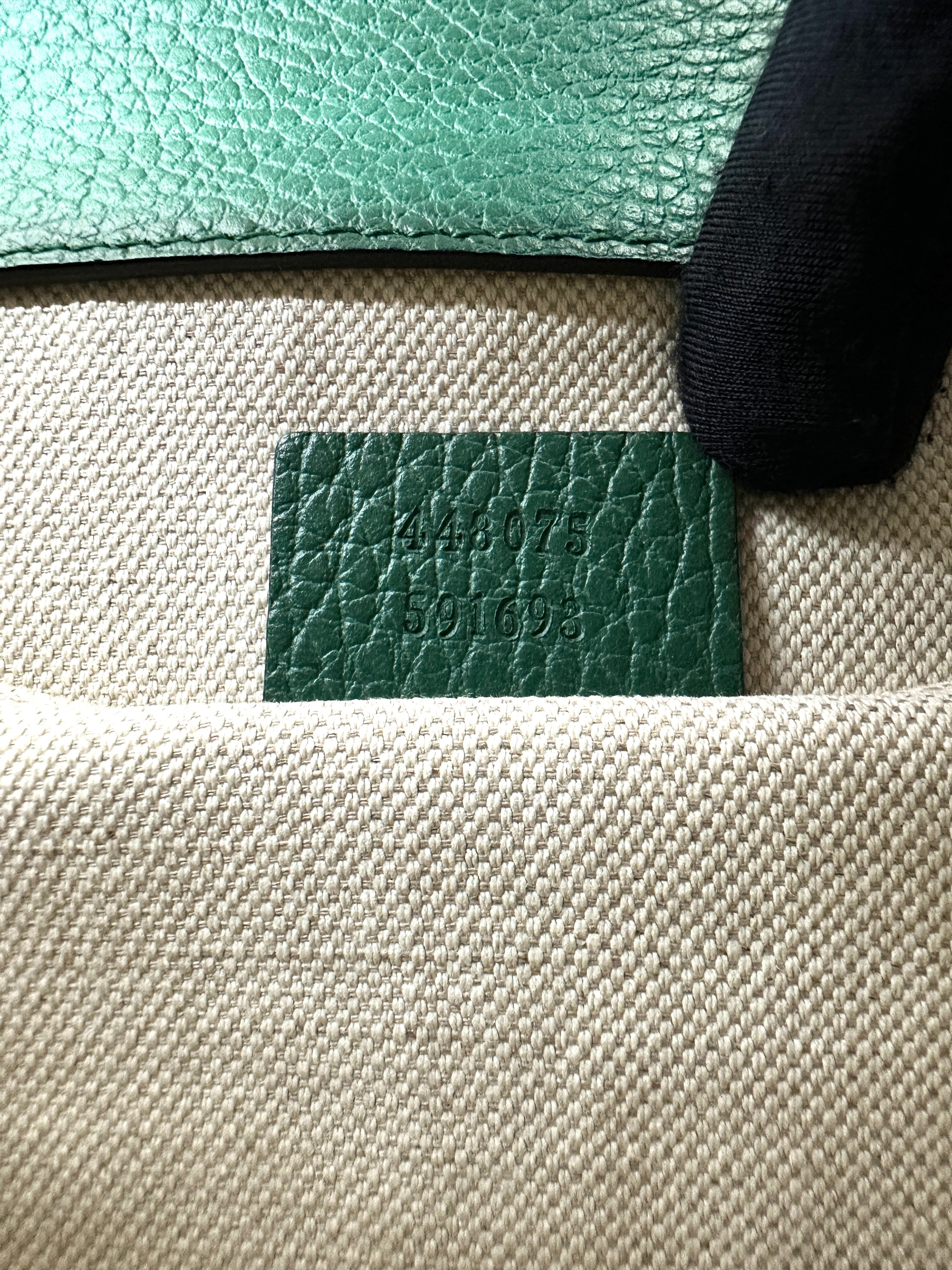 Gucci Dionysus Green Leather Bamboo Top Handle Bag GG900