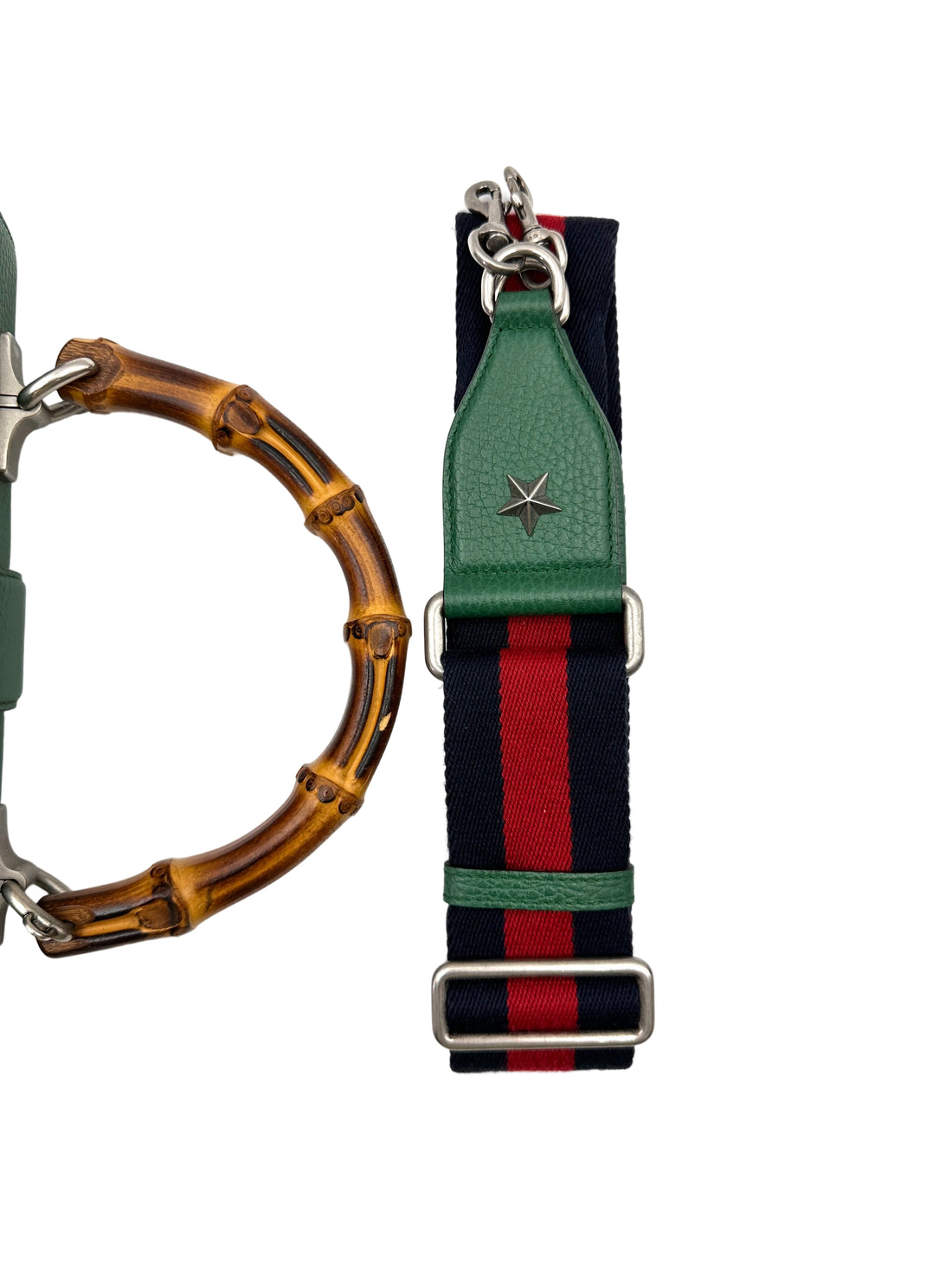 Gucci Dionysus Green Leather Bamboo Top Handle Bag GG900