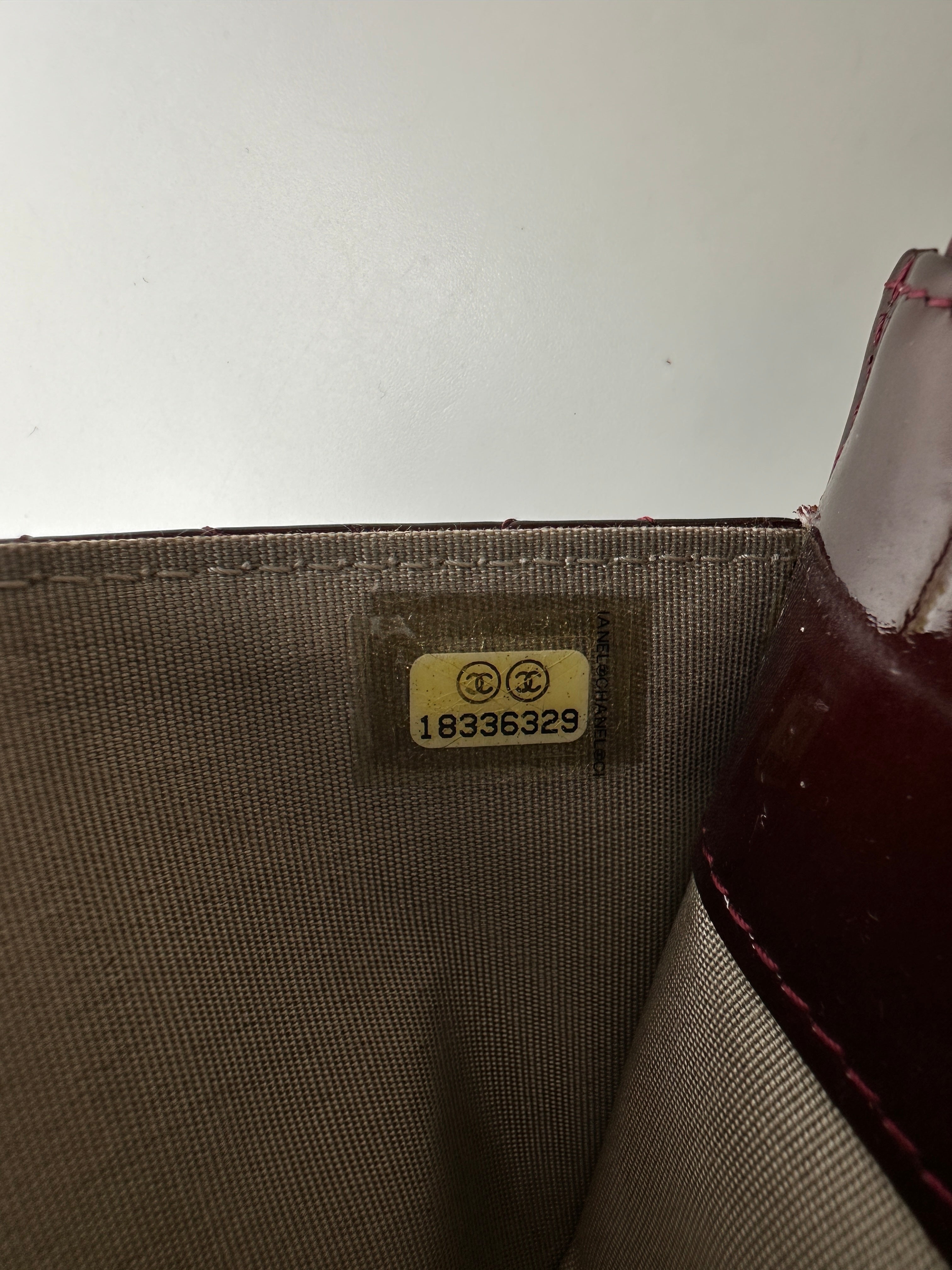 Chanel Burgundy Quilted Patent Leather Wallet On Chain With Crystal Buckle(18***29) CC1869