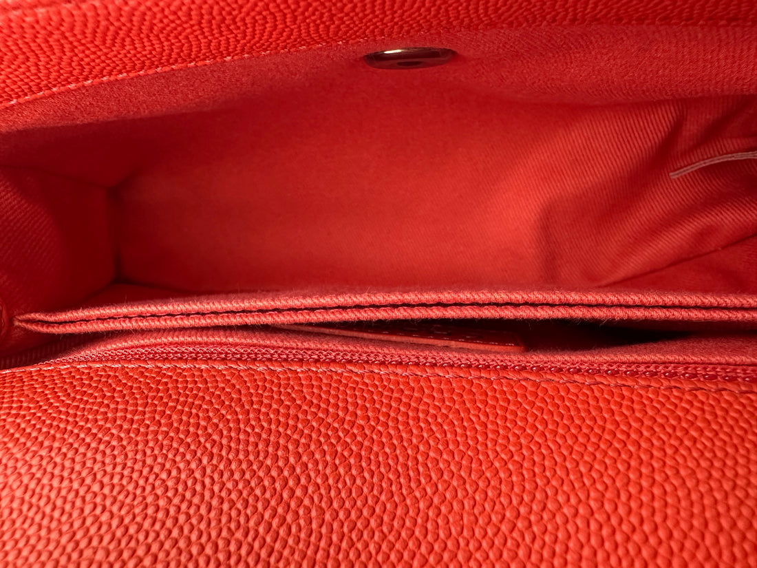 Chanel CoCo Handle Red Chevron Quilted Leather Handle Bag With Silver Buckle(28***40) IRIS203