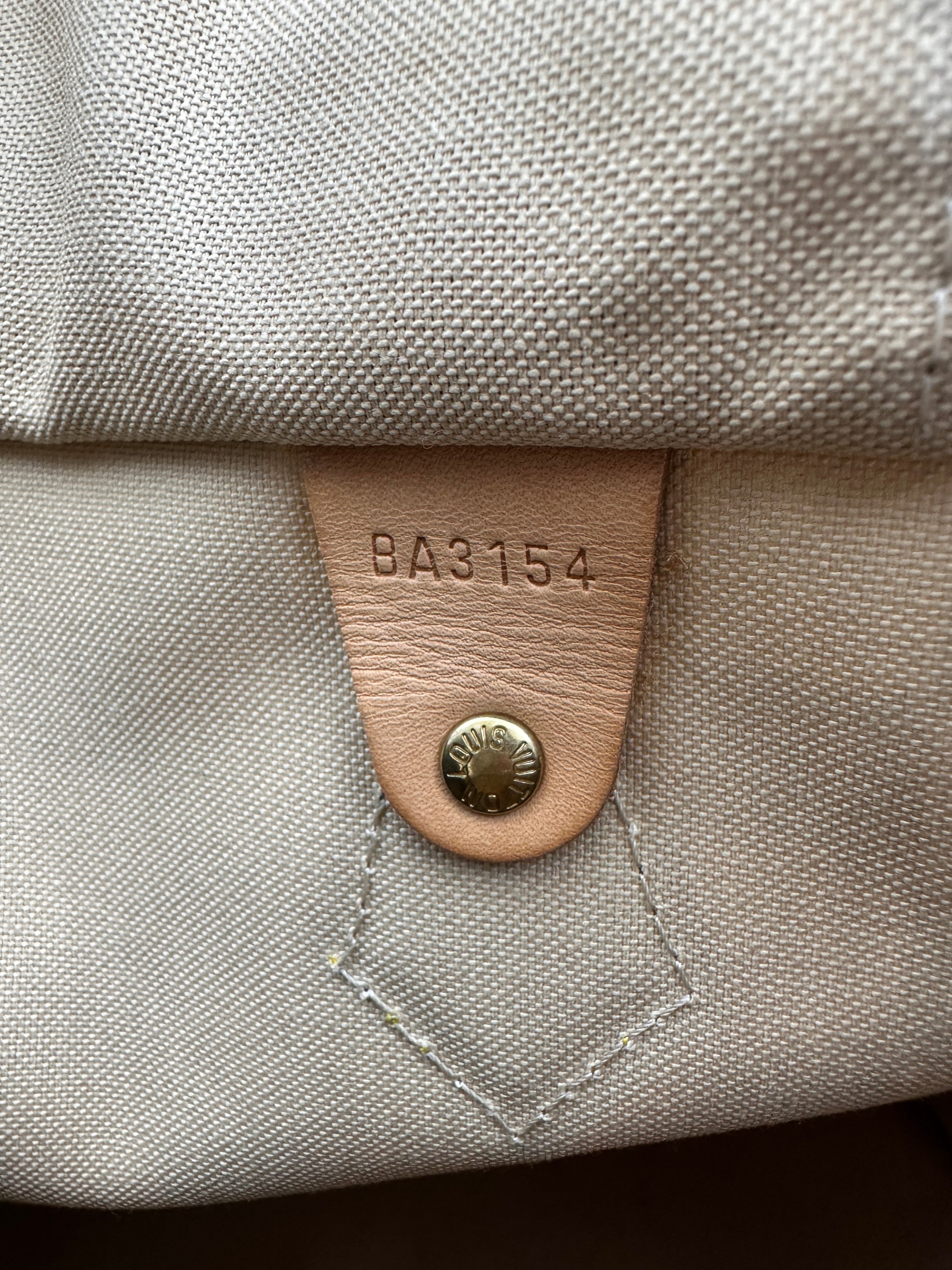 Louis Vuitton Speedy35 Damier Azur White Checkered Handle Bag LV2558