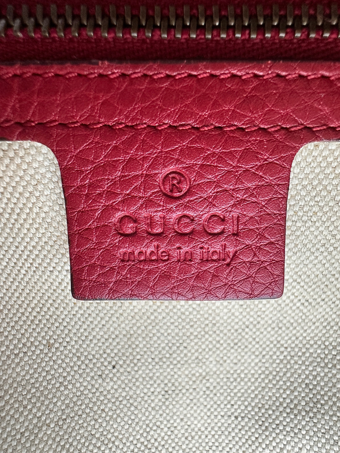 Gucci GG Marmont Animalier Tiger Handle Red Leather Shoulder Bag GG903