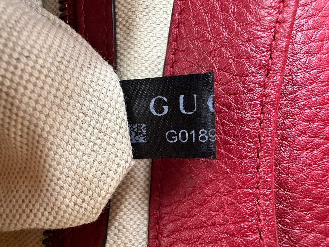 Gucci GG Marmont Animalier Tiger Handle Red Leather Shoulder Bag GG903