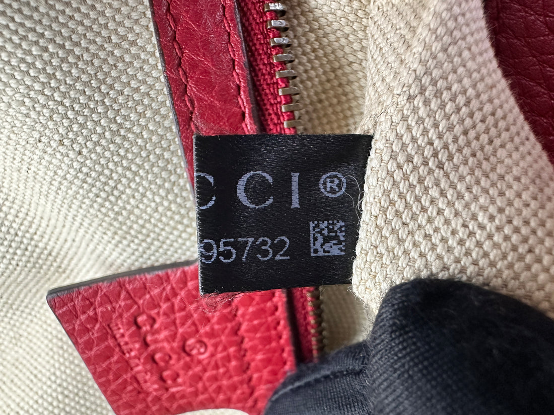 Gucci GG Marmont Animalier Tiger Handle Red Leather Shoulder Bag GG903