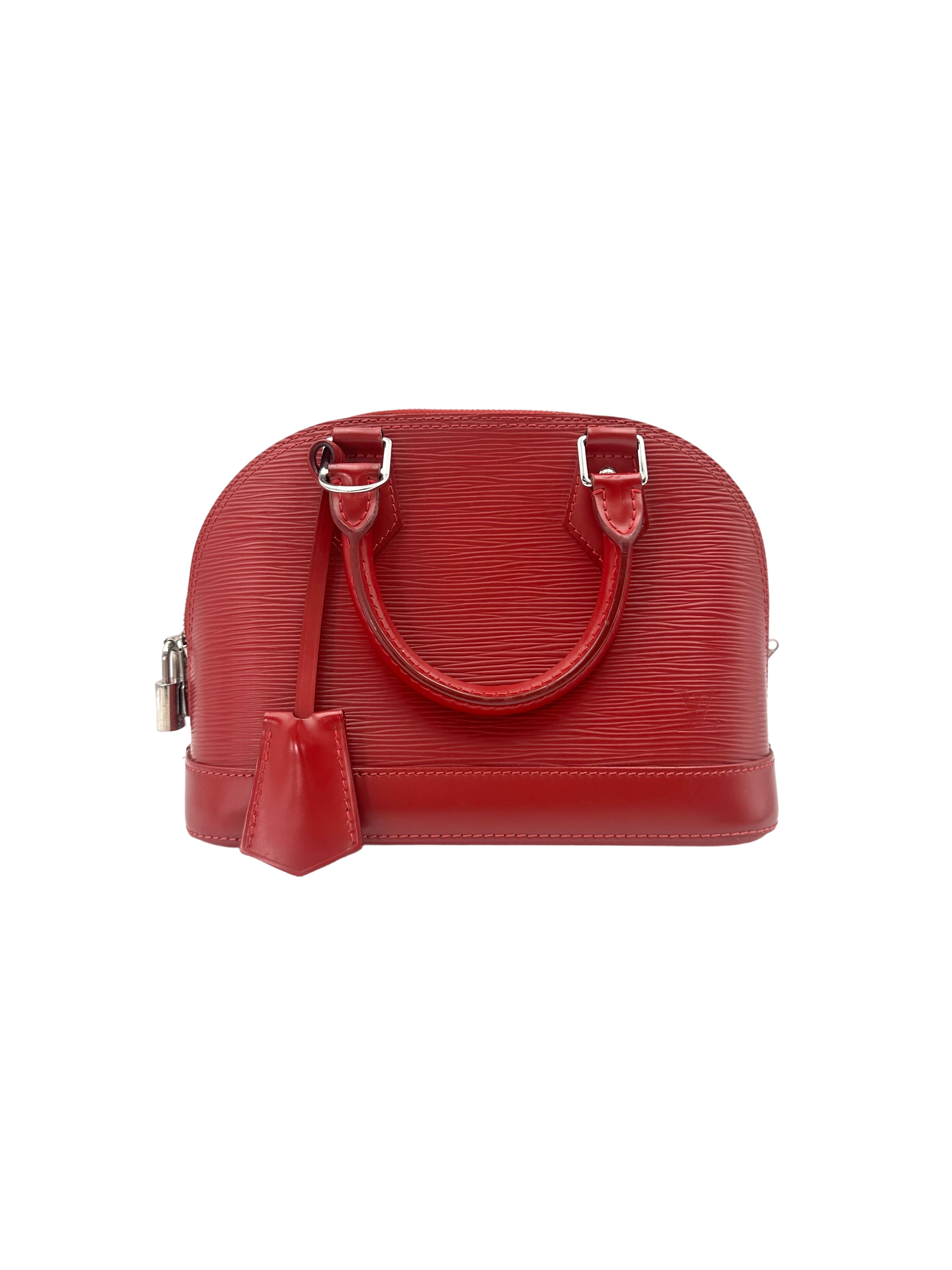 Louis Vuitton Alma BB Red Monogram Epi Leather Handle Bag LV2565