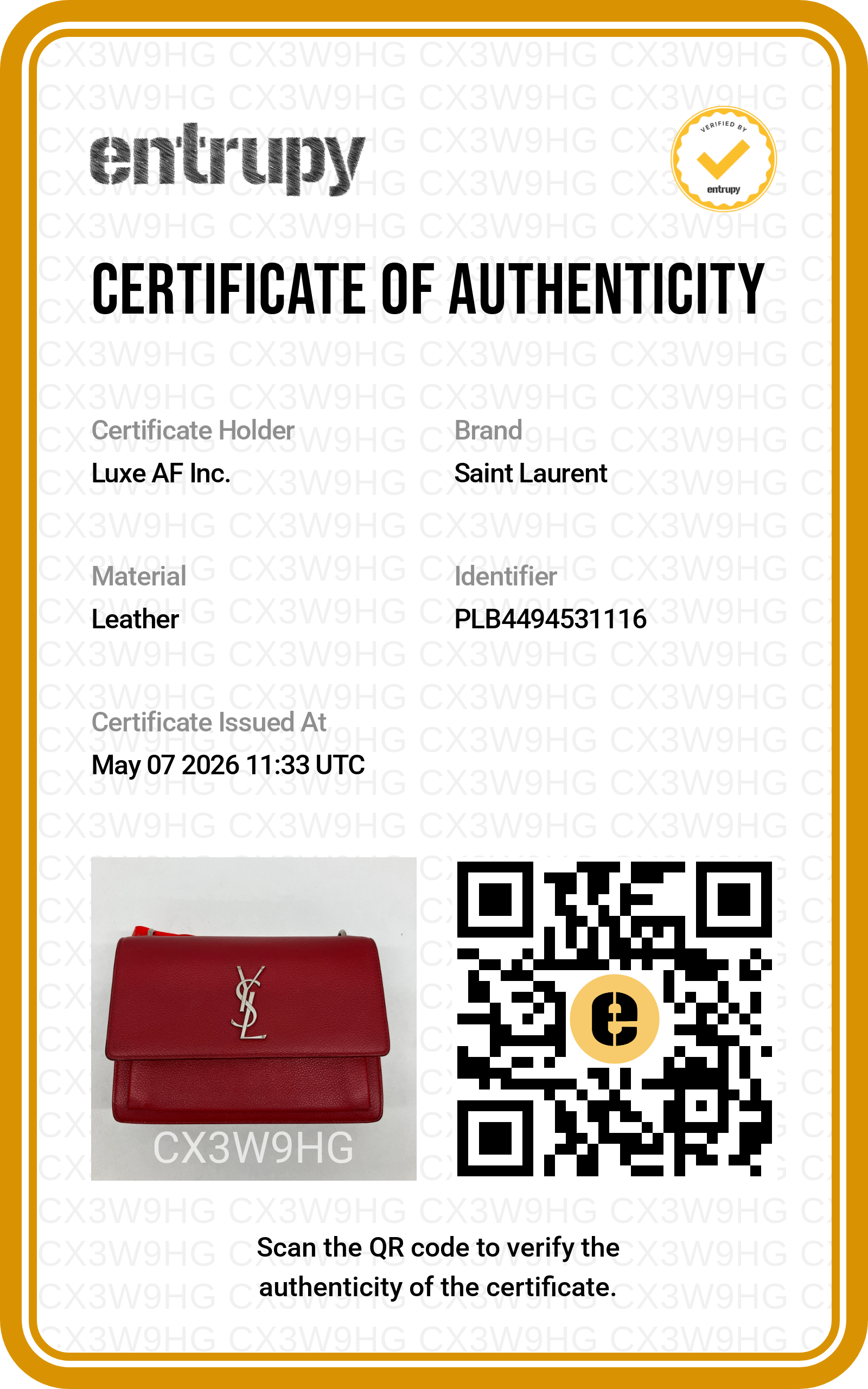 Saint Laurent Sunset Red Leather Shoulder Bag SL232