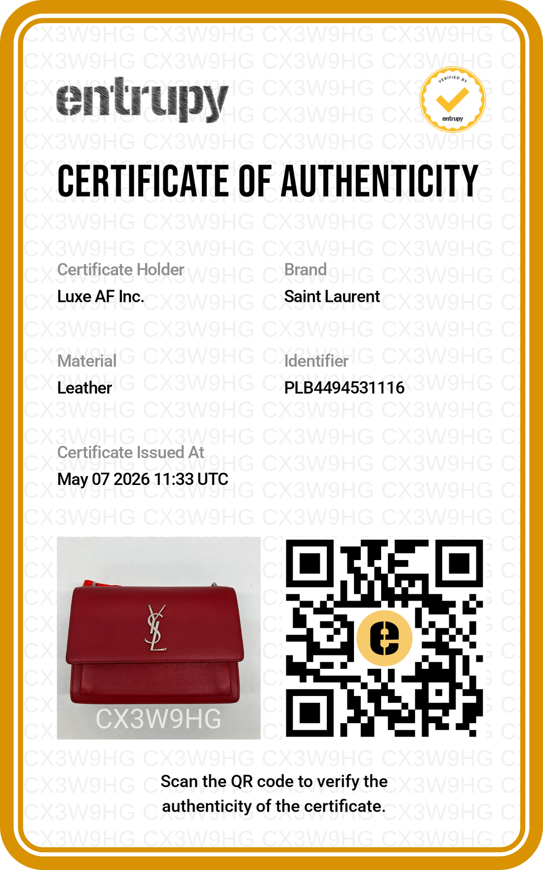 Saint Laurent Sunset Red Leather Shoulder Bag SL232