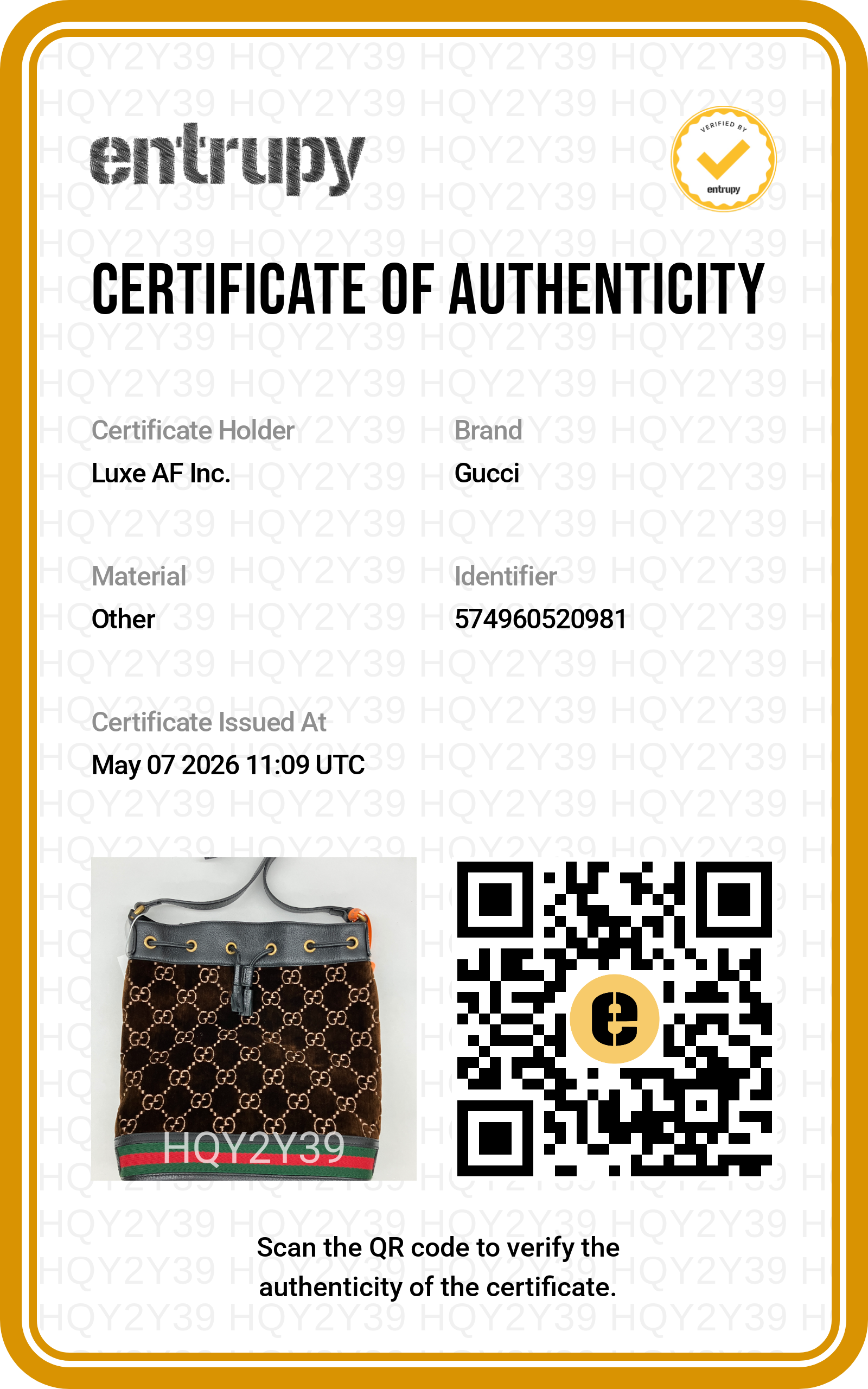 Gucci Ophidia GG Brown Velvet Bucket Bag GG905