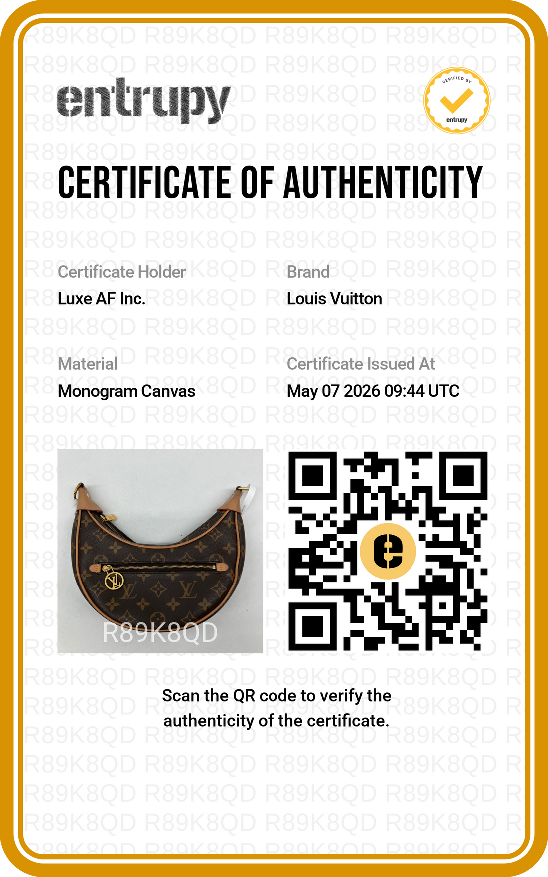 Louis Vuitton Loop Monogram Canvas Shoulder Bag LV2568