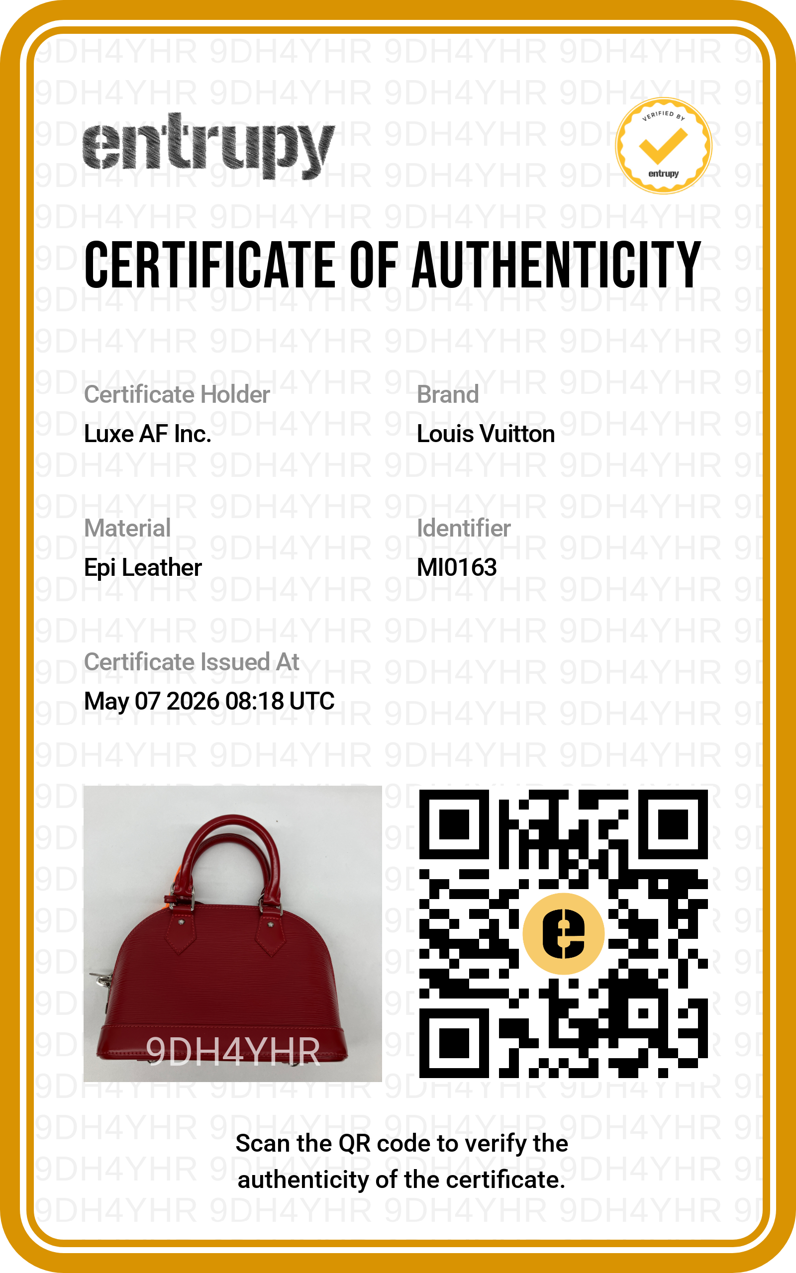 Louis Vuitton Alma BB Red Monogram Epi Leather Handle Bag LV2565