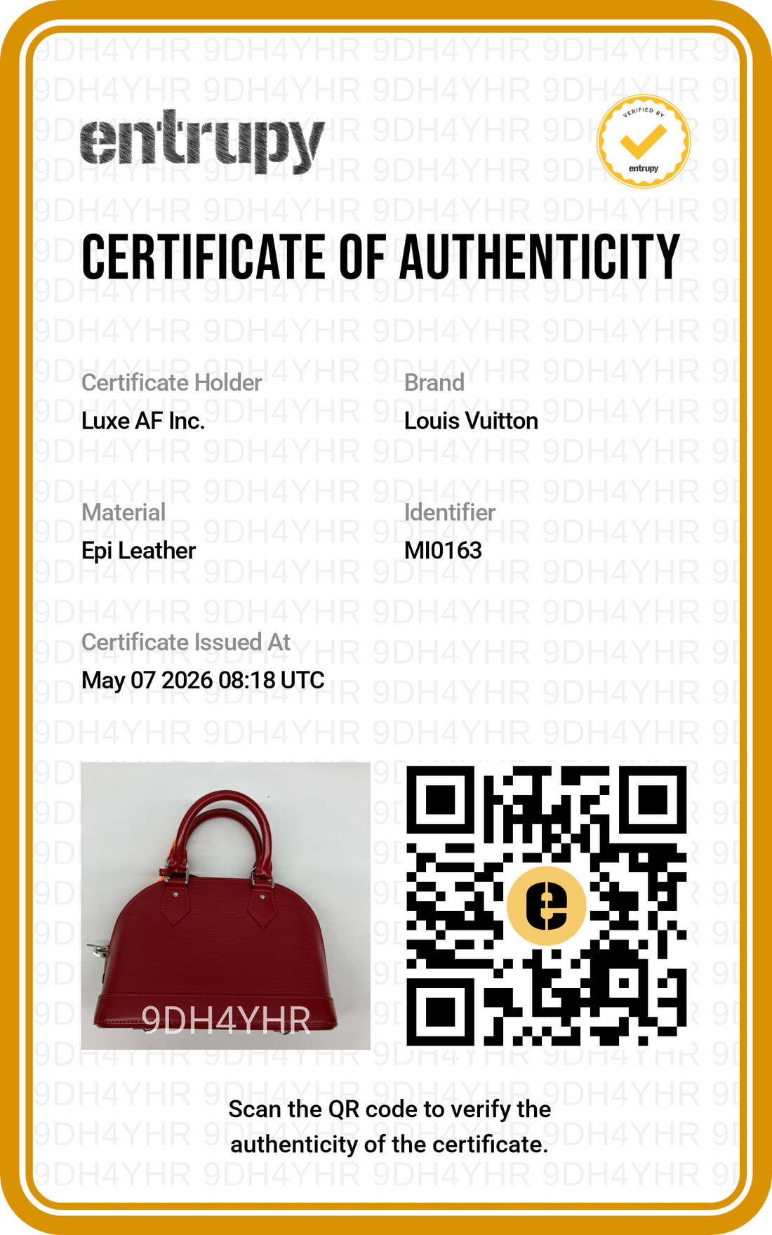 Louis Vuitton Alma BB Red Monogram Epi Leather Handle Bag LV2565