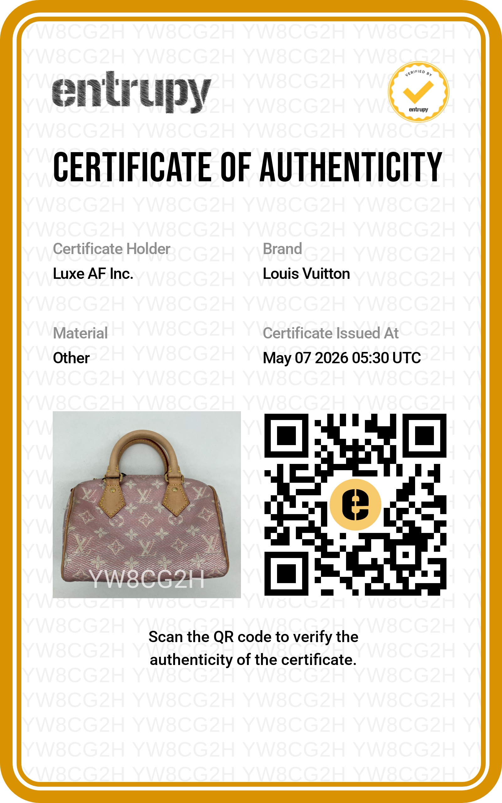 Louis Vuitton Speedy20 Pink/White Jacquard Canvas Handle Bag LV2555
