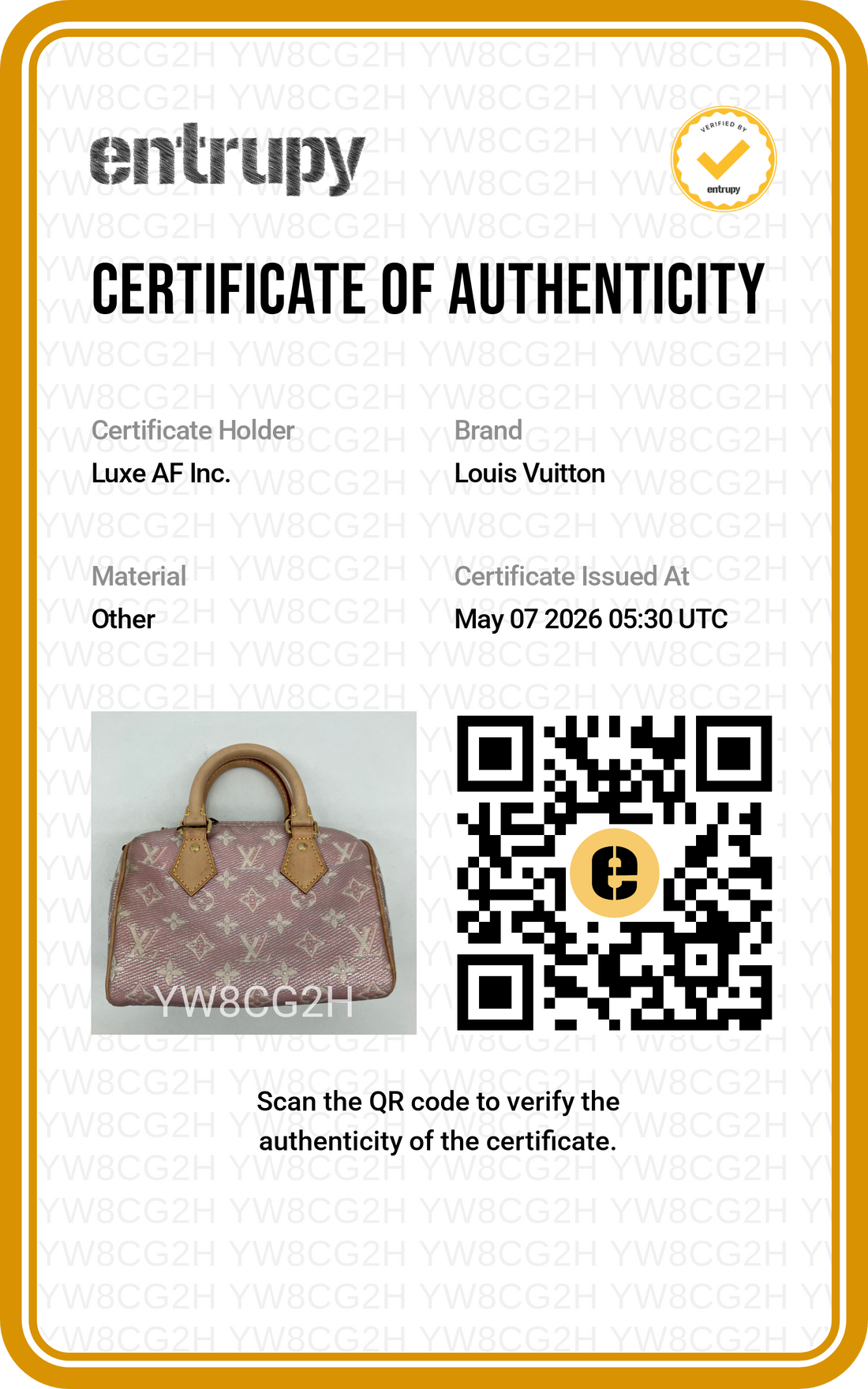 Louis Vuitton Speedy20 Pink/White Jacquard Canvas Handle Bag LV2555