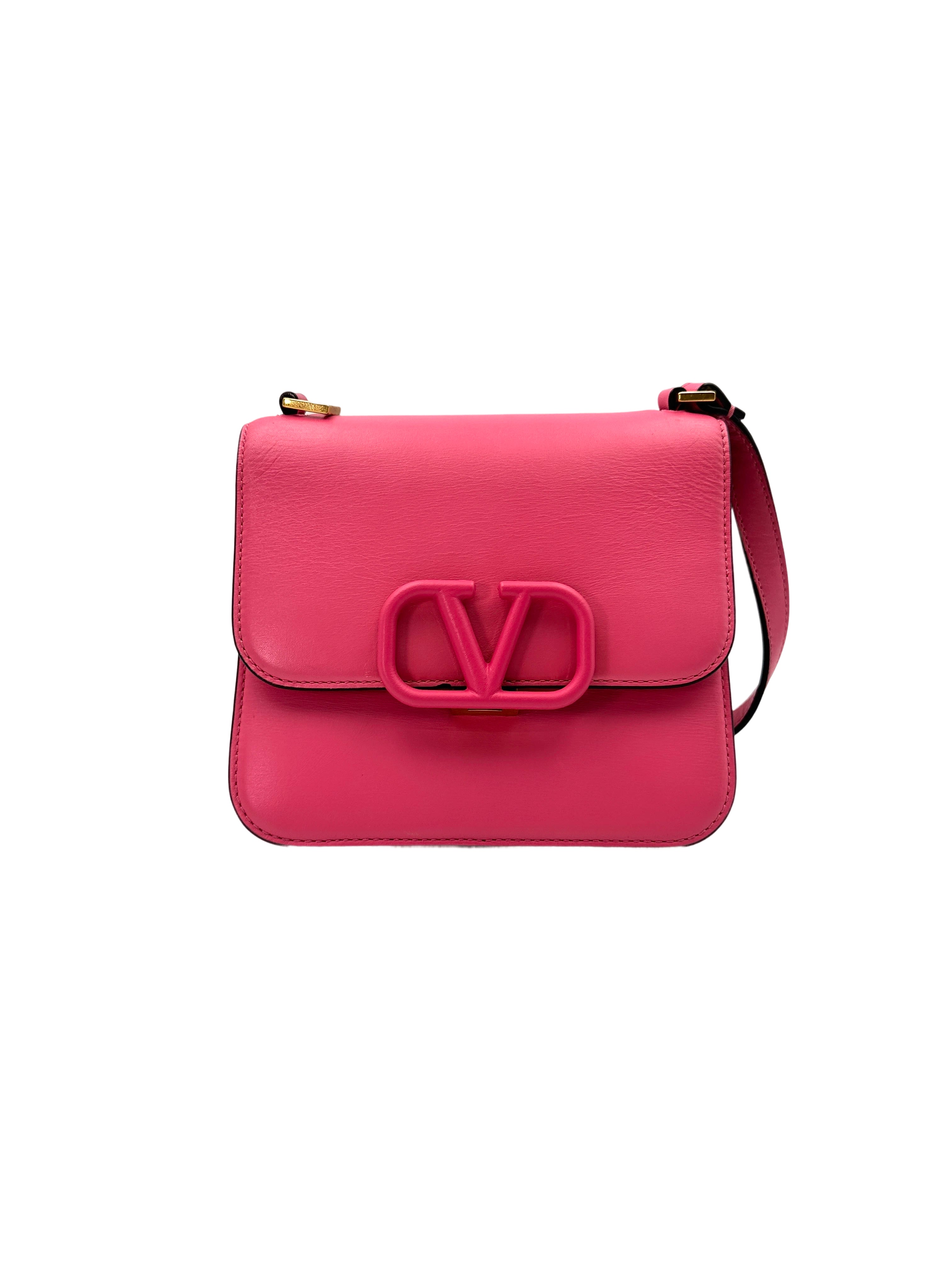 Valentino Garavani VSling Pink Leather Shoulder Bag VT28