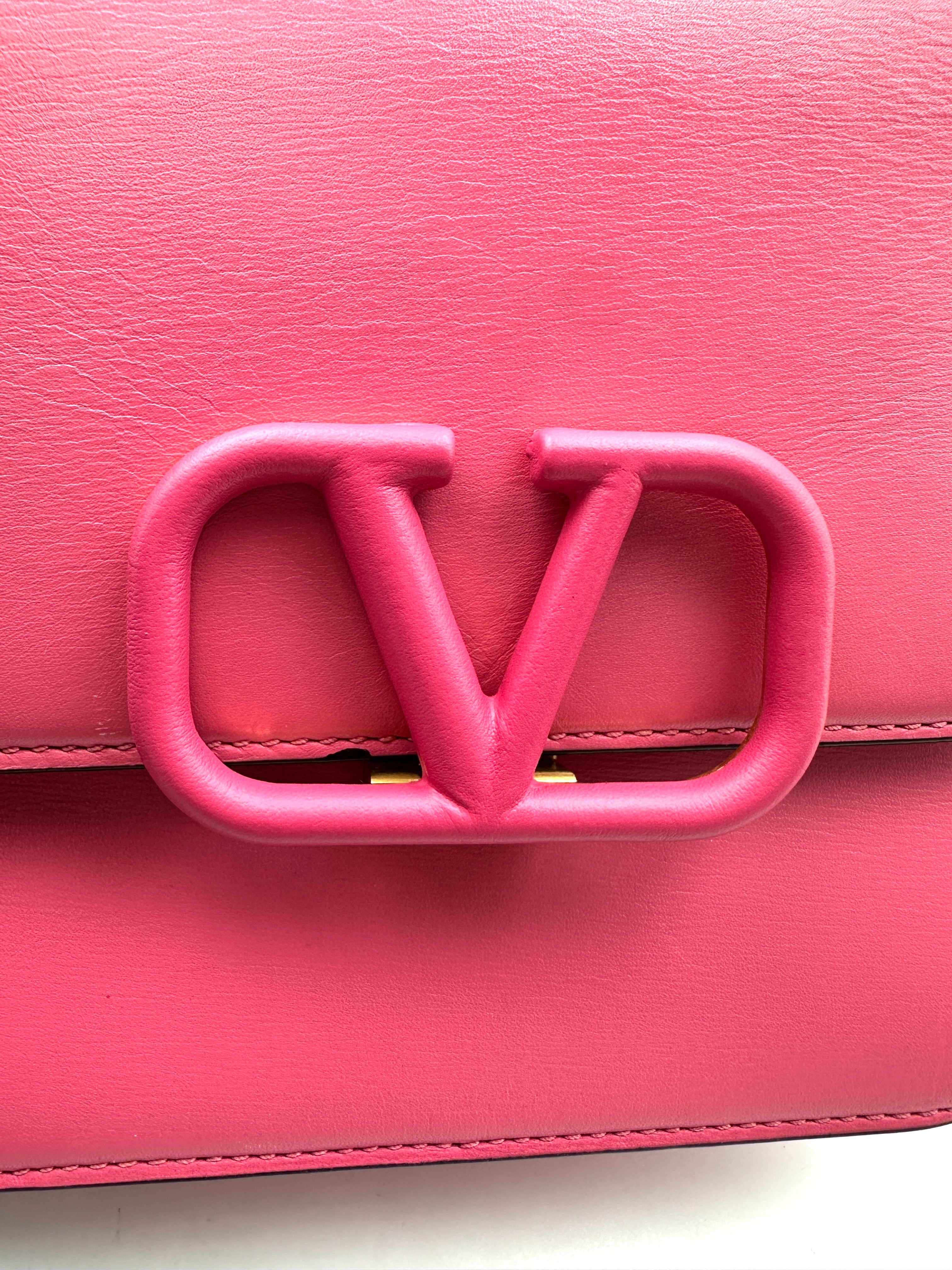 Valentino Garavani VSling Pink Leather Shoulder Bag VT28