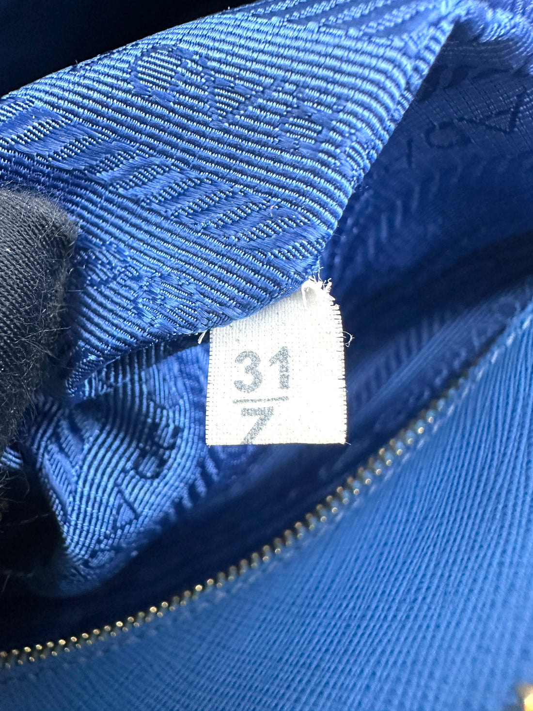 Prada Promenade Blue Saffiano Lux Small Size Handle Bag PR299