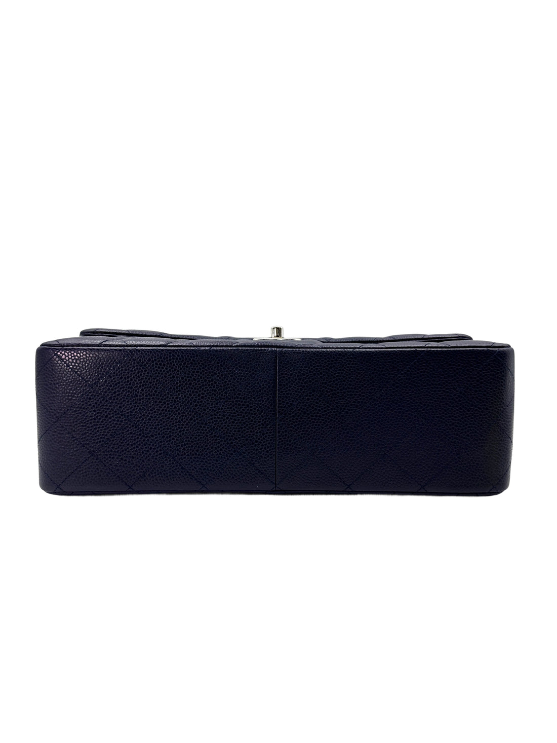 Chanel Classic Flap Navy Quilted Leather Jumbo Flap Bag With Silver Buckle(19***93) CC1870