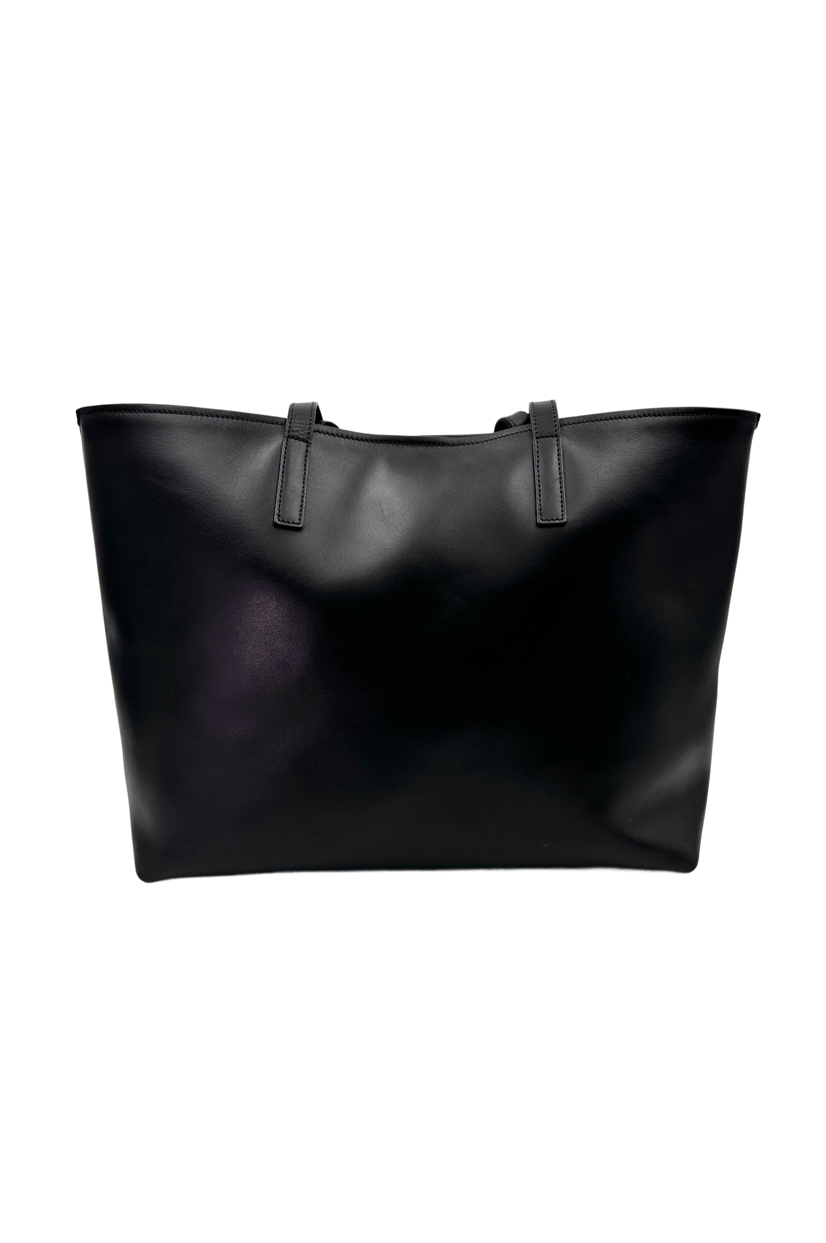 Prada Black Leather Shopping Tote Handle Bag IRIS204
