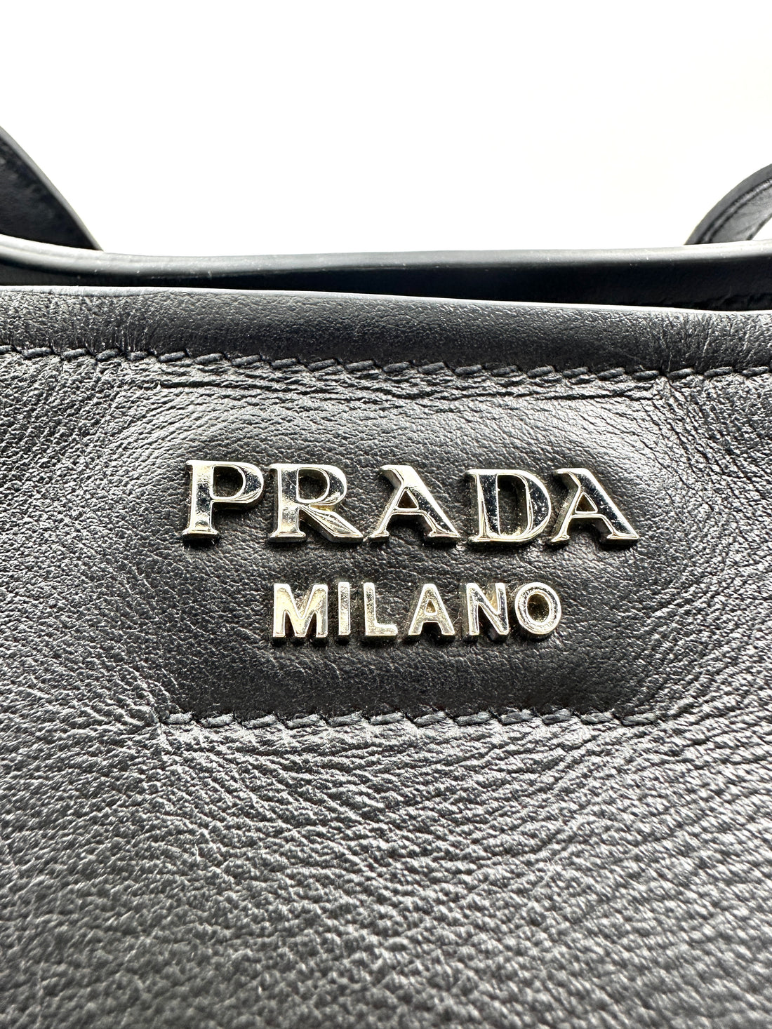 Prada Black Leather Shopping Tote Handle Bag IRIS204