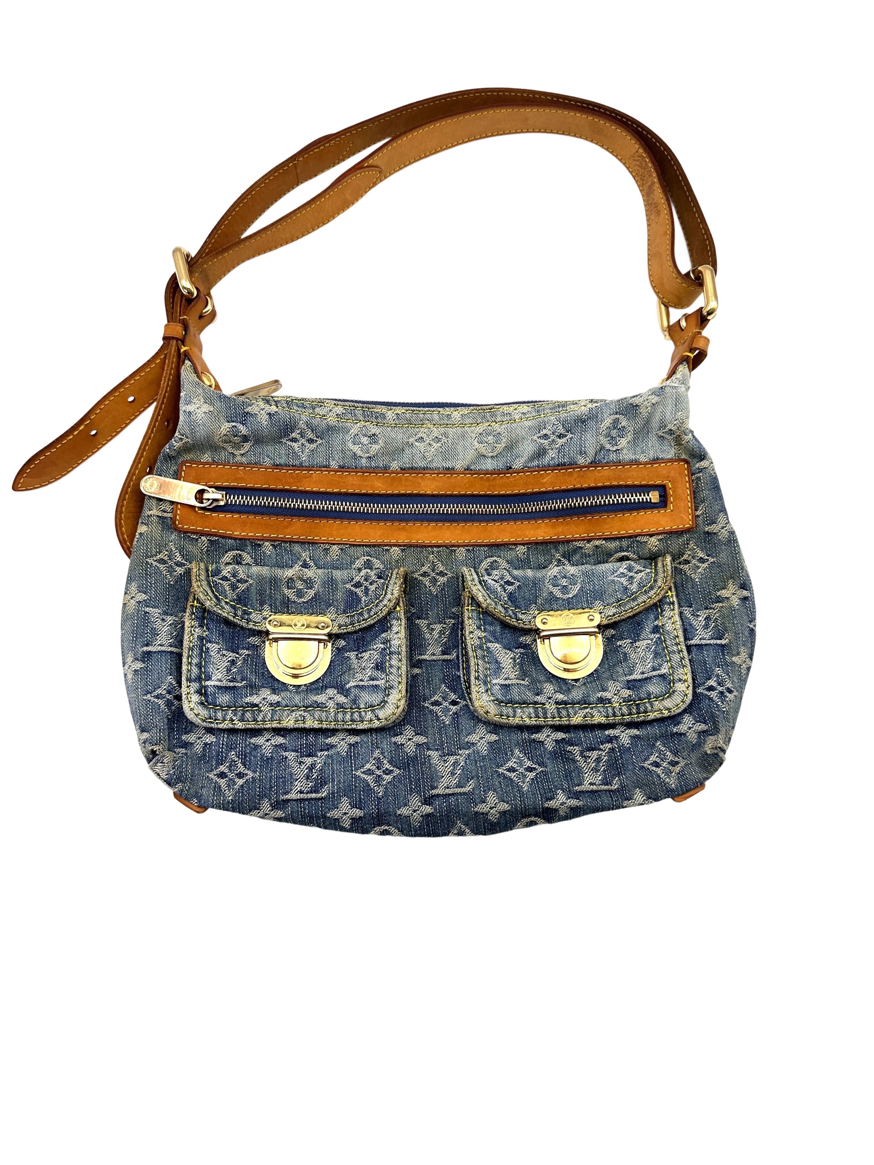 Louis Vuitton Blue Monogram Denim Blue Baggy Shoulder Bag LV2572