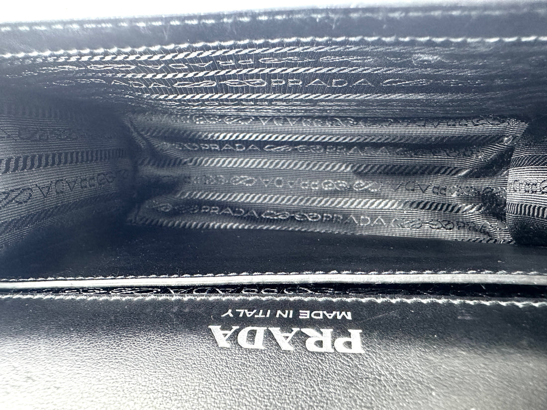 Prada Plex Ribbon Black/Pink Leather Shoulder Bag PR302