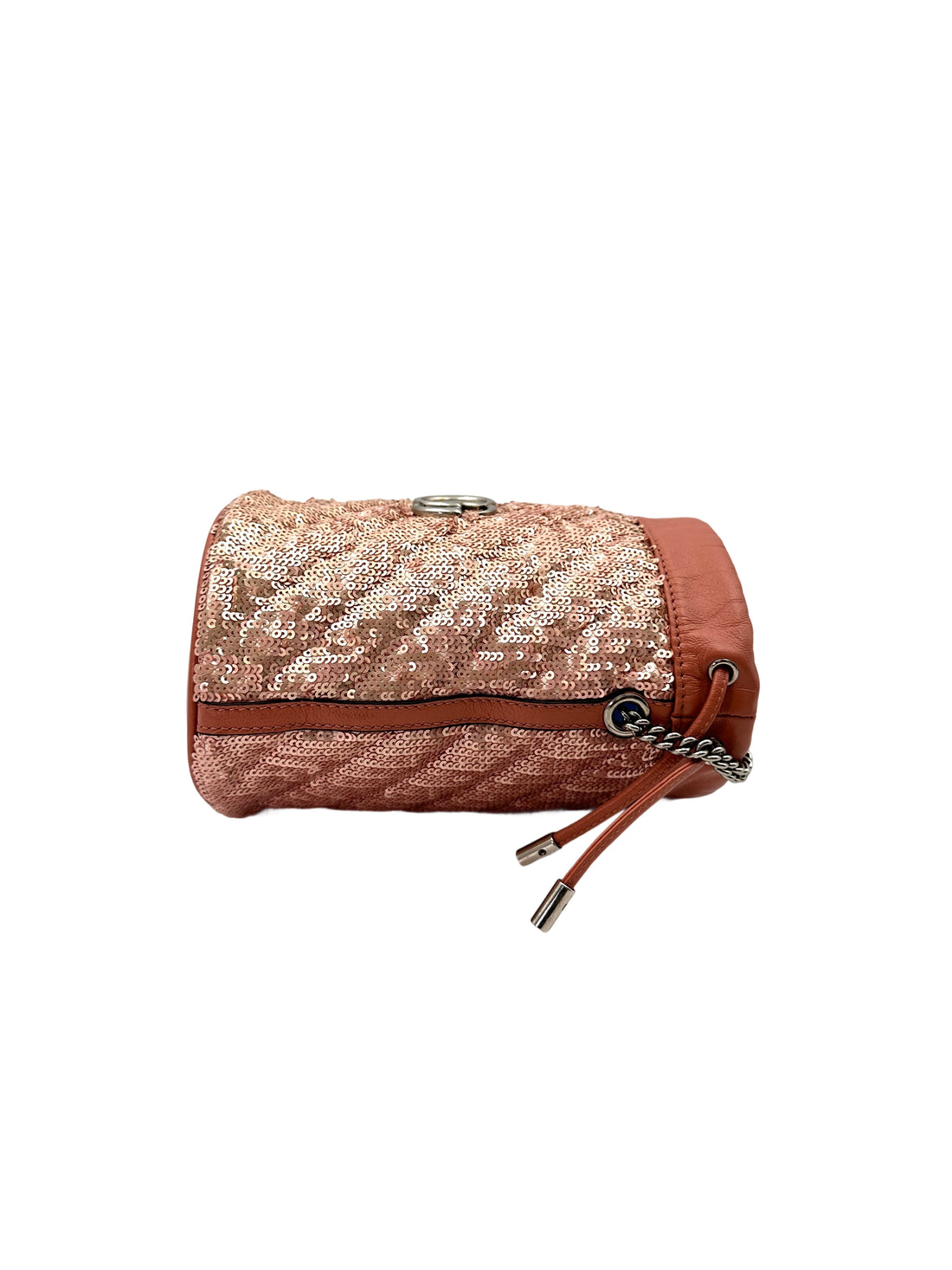 Gucci GG Marmont Pink Sequin Matelasse Bucket Bag GG907