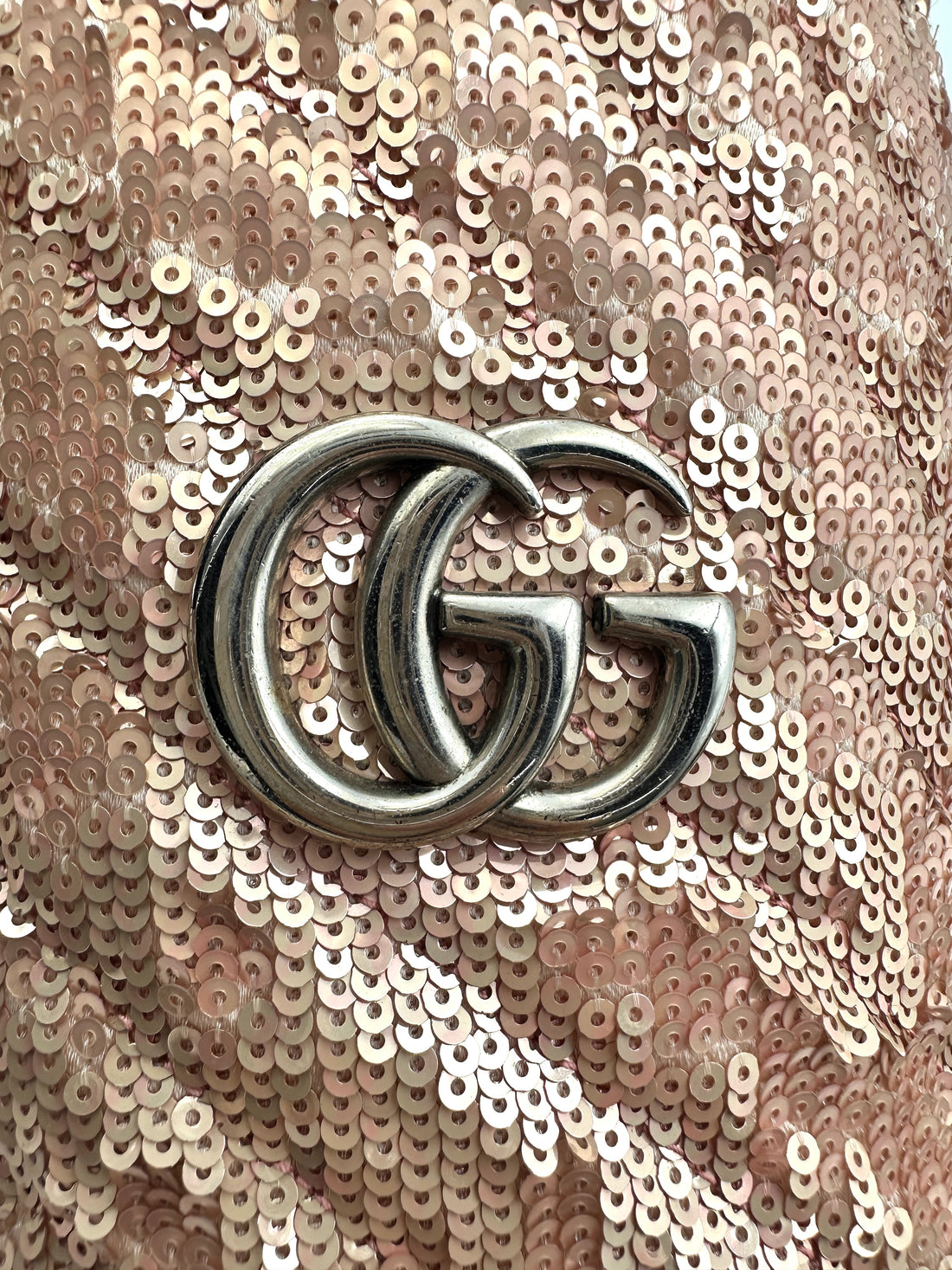 Gucci GG Marmont Pink Sequin Matelasse Bucket Bag GG907