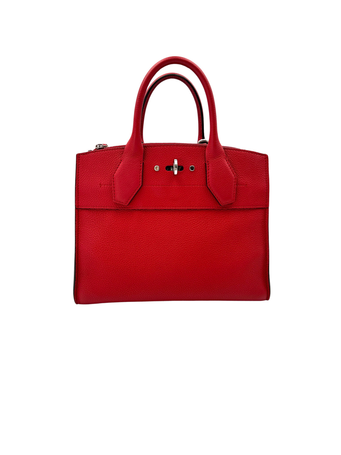 Louis Vuitton City Steamer Red Grained Leather Handle Bag LV2577