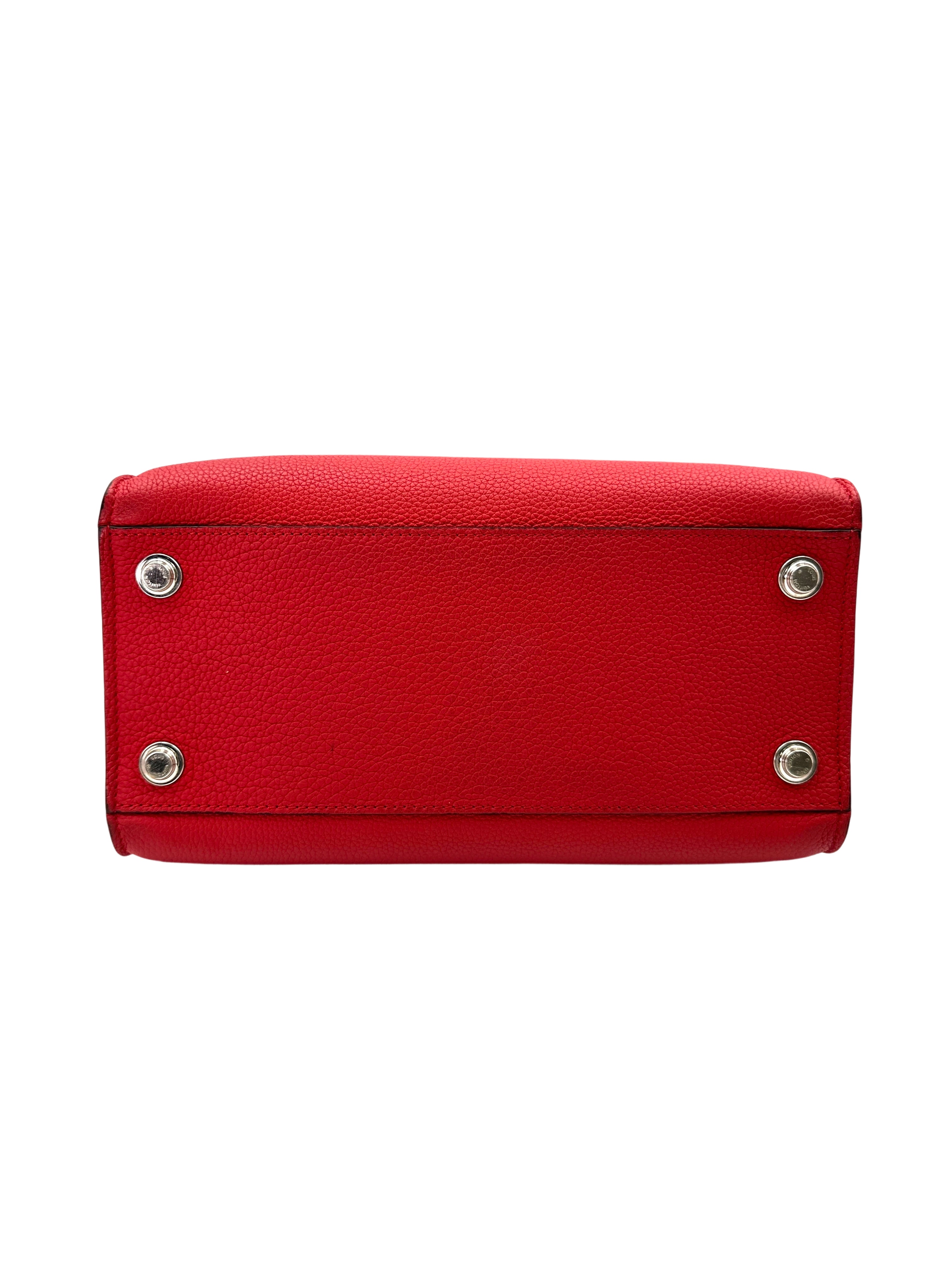 Louis Vuitton City Steamer Red Grained Leather Handle Bag LV2577