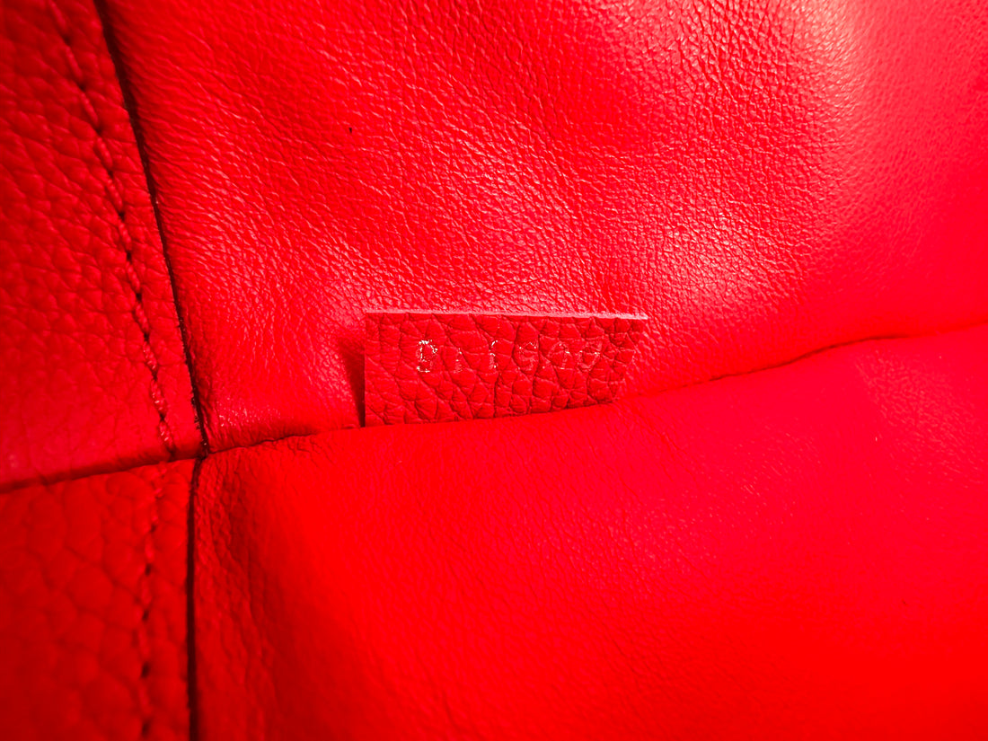 Louis Vuitton City Steamer Red Grained Leather Handle Bag LV2577