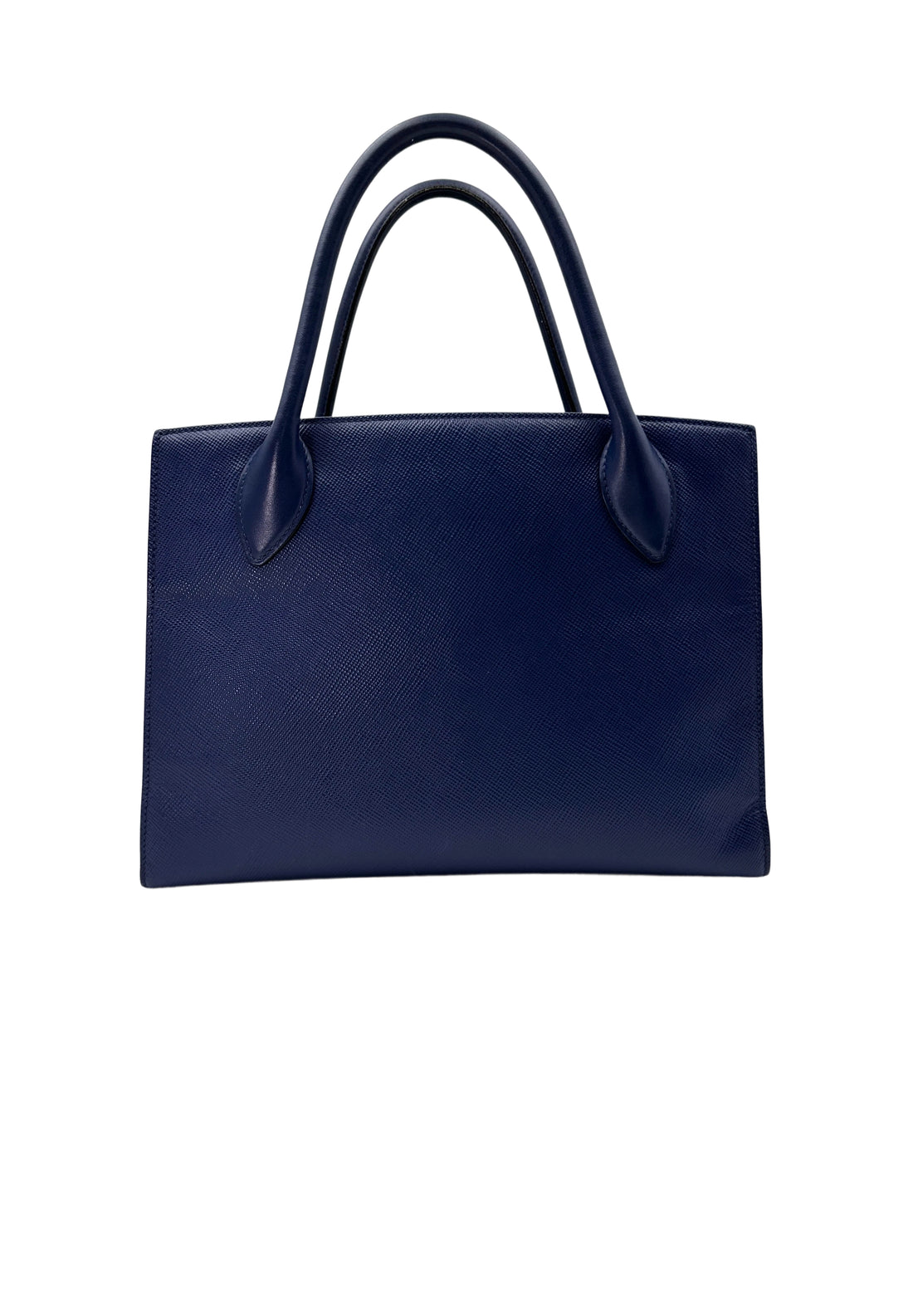 Prada Monochrome Blue Saffiano Lux Small Size Tote Handle Bag PR300