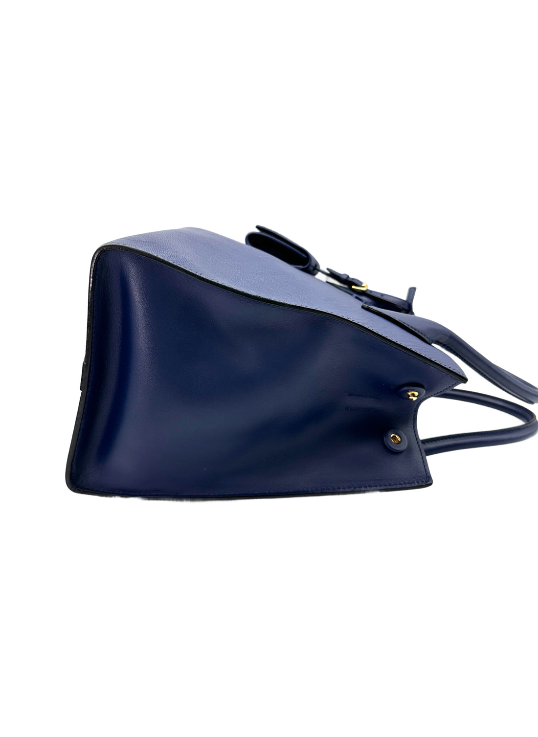 Prada Monochrome Blue Saffiano Lux Small Size Tote Handle Bag PR300