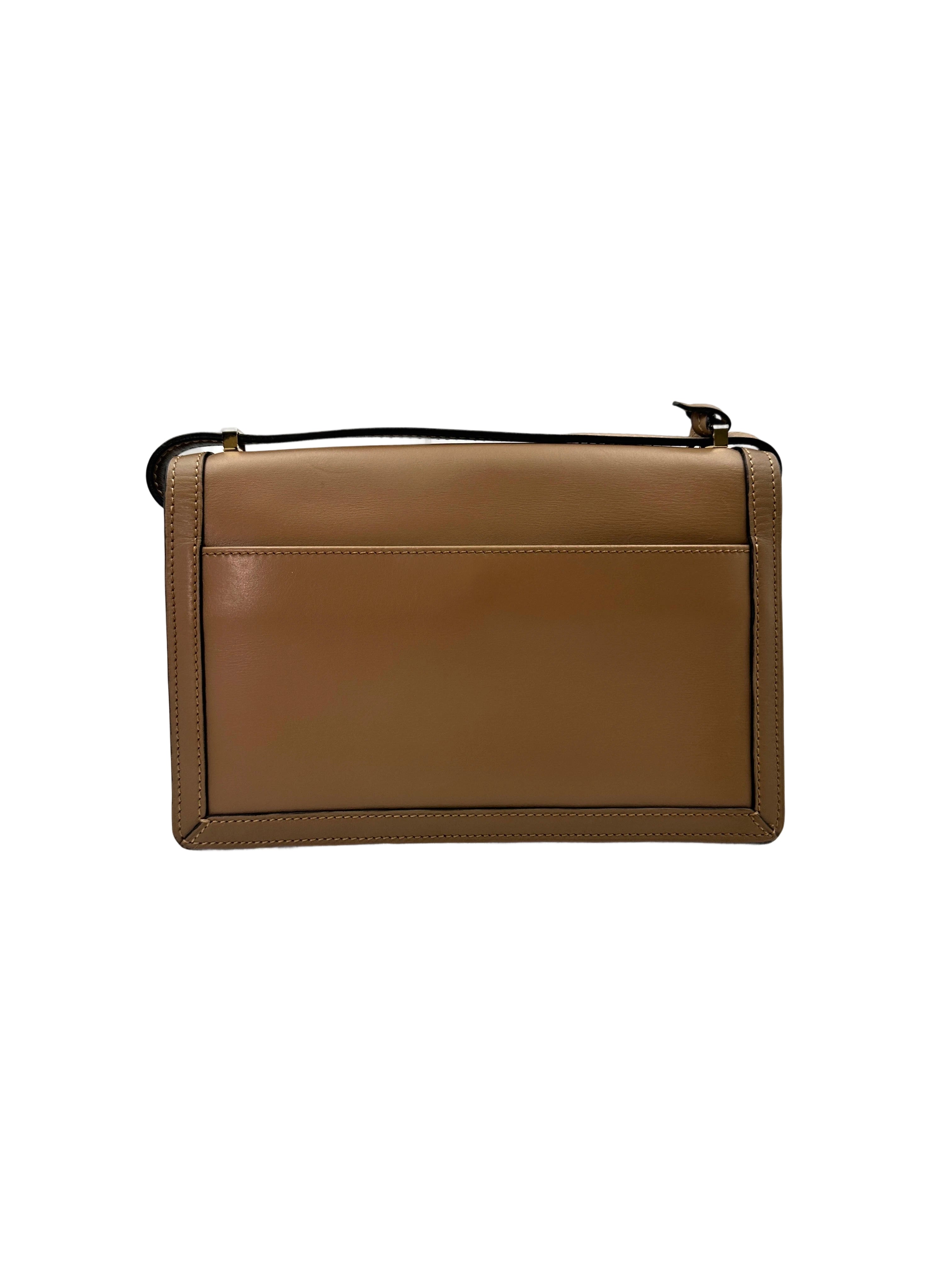 Loewe Barcelona Beige Leather Flap Bag LW87