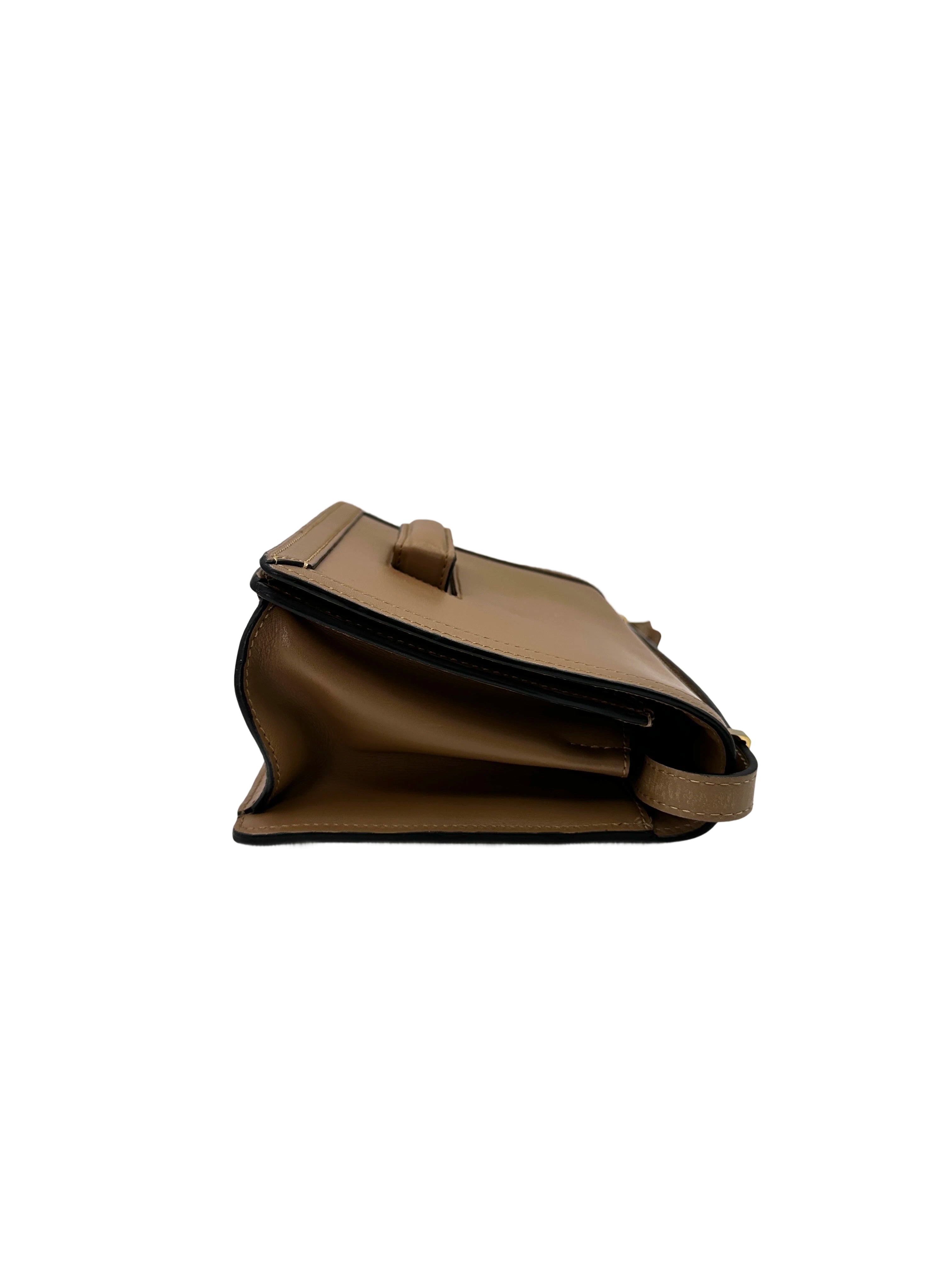 Loewe Barcelona Beige Leather Flap Bag LW87