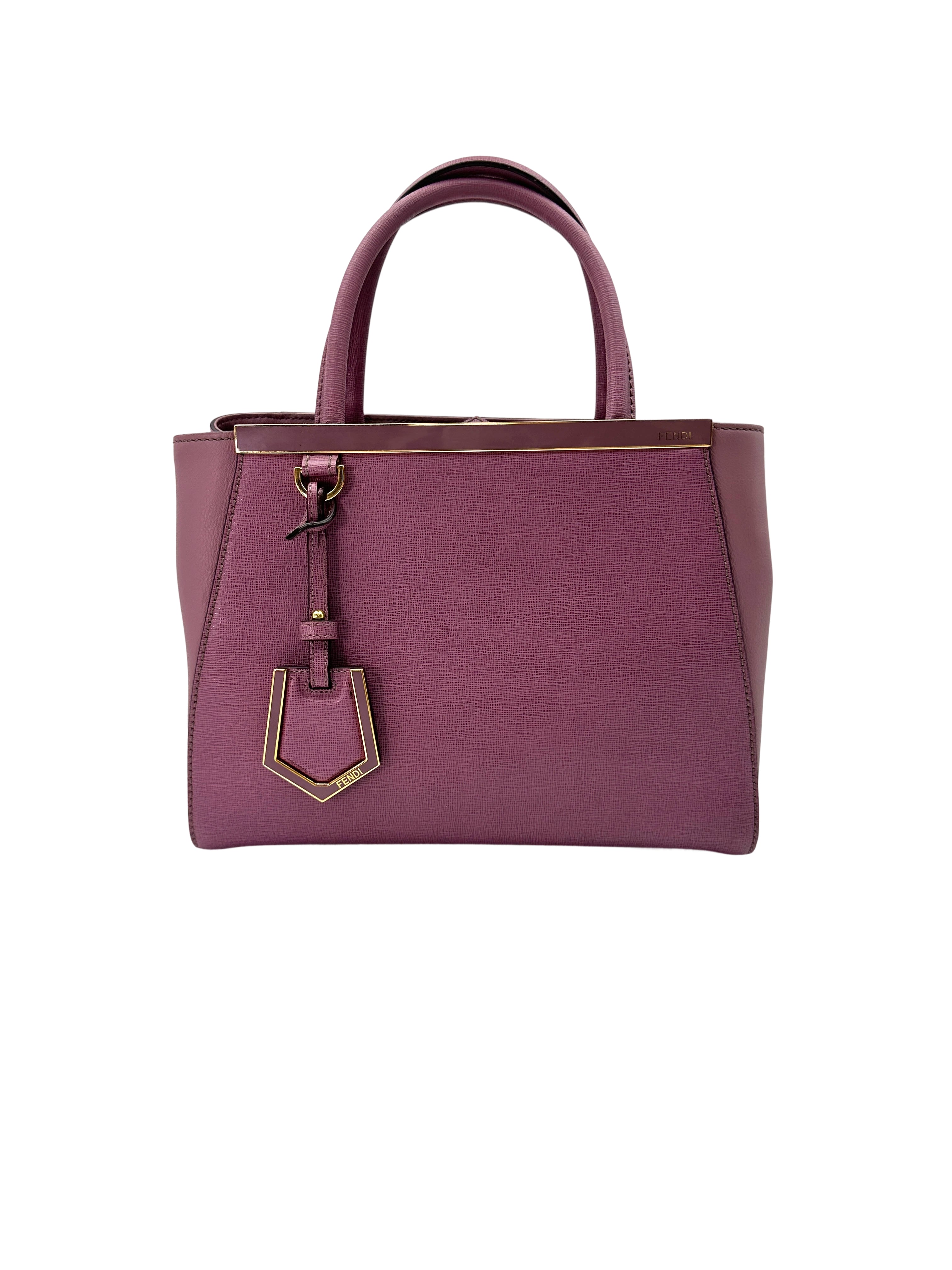 Fendi 2Jours Pink Leather Tote Handle Bag FF101